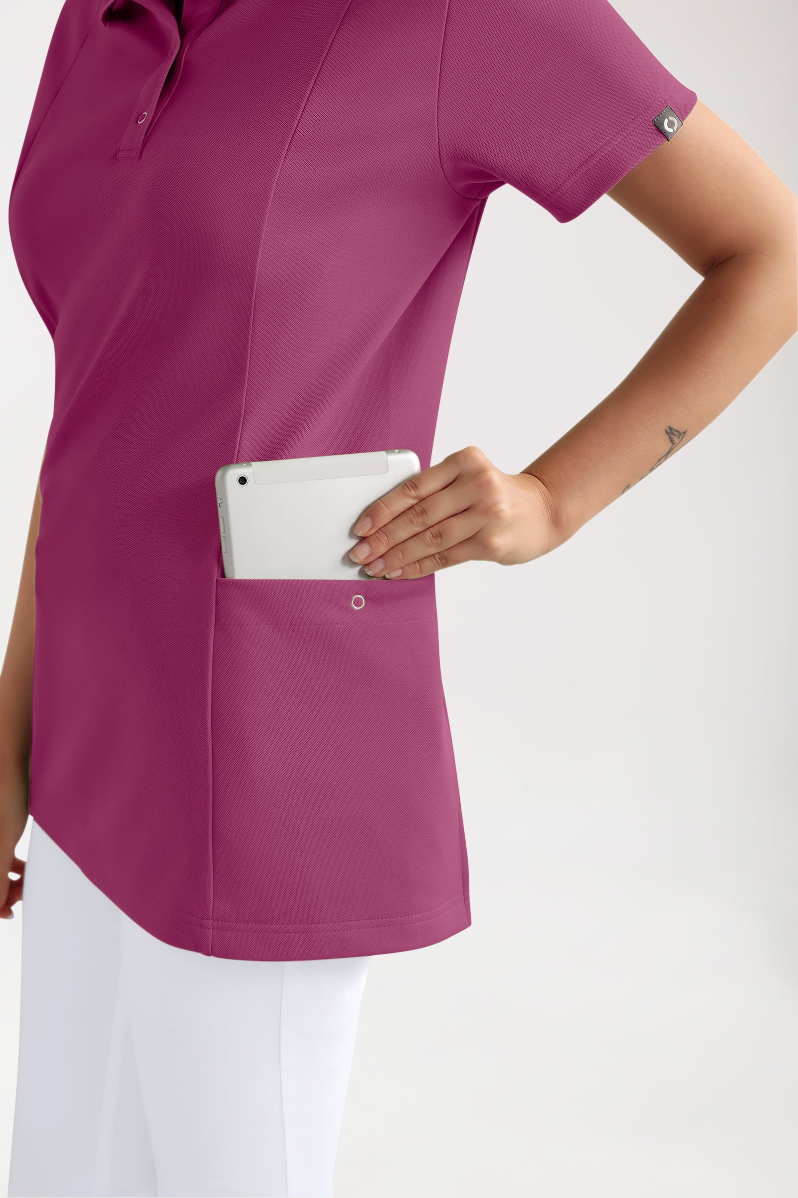 COMFY FLEX Stretch oversteektuniek dames - polokraag berry