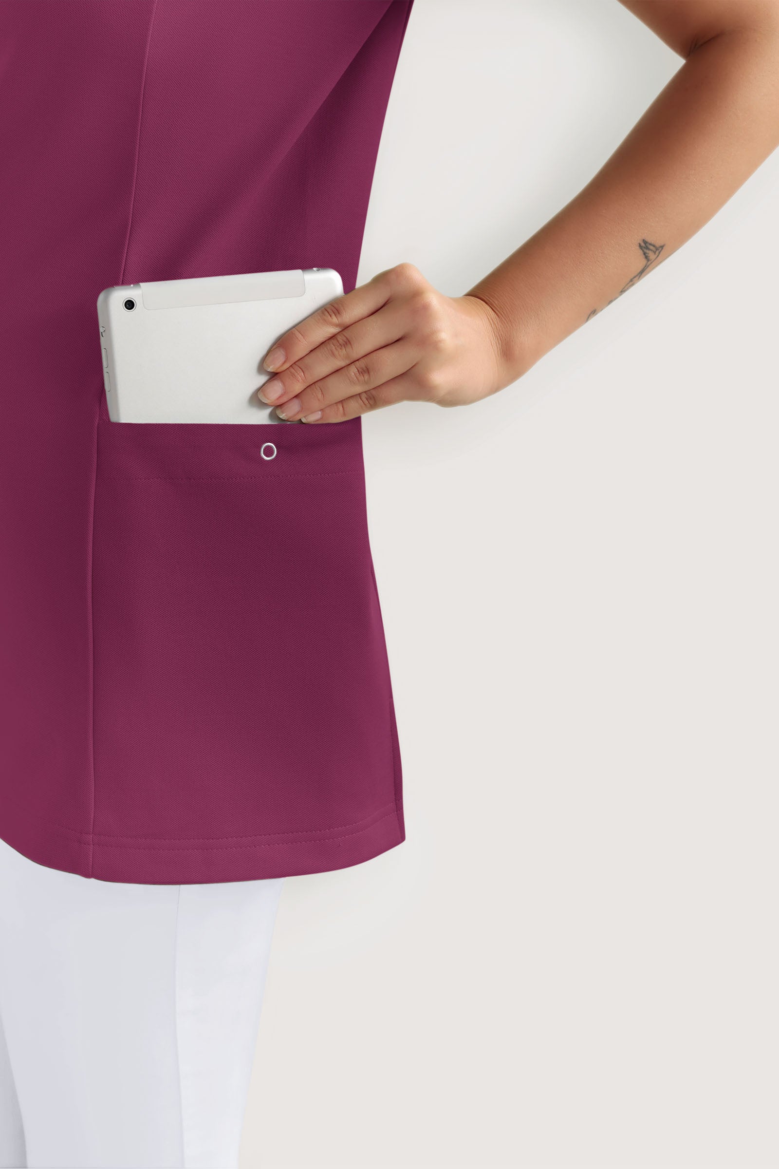 COMFY FLEX stretch oversteektuniek dames - hartvormige hals berry