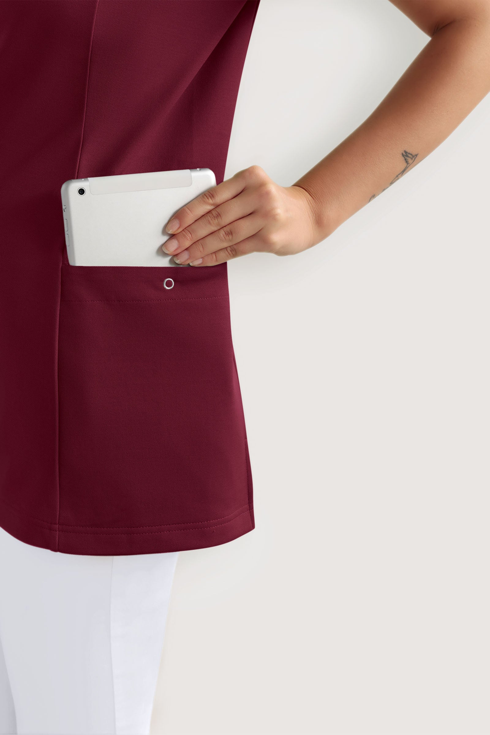 COMFY FLEX stretch oversteektuniek dames - hartvormige hals bordeaux