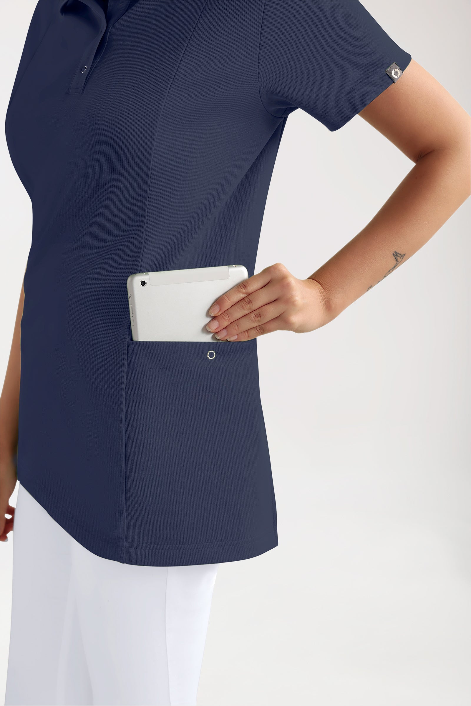 COMFY FLEX Stretch oversteektuniek dames - polokraag navy