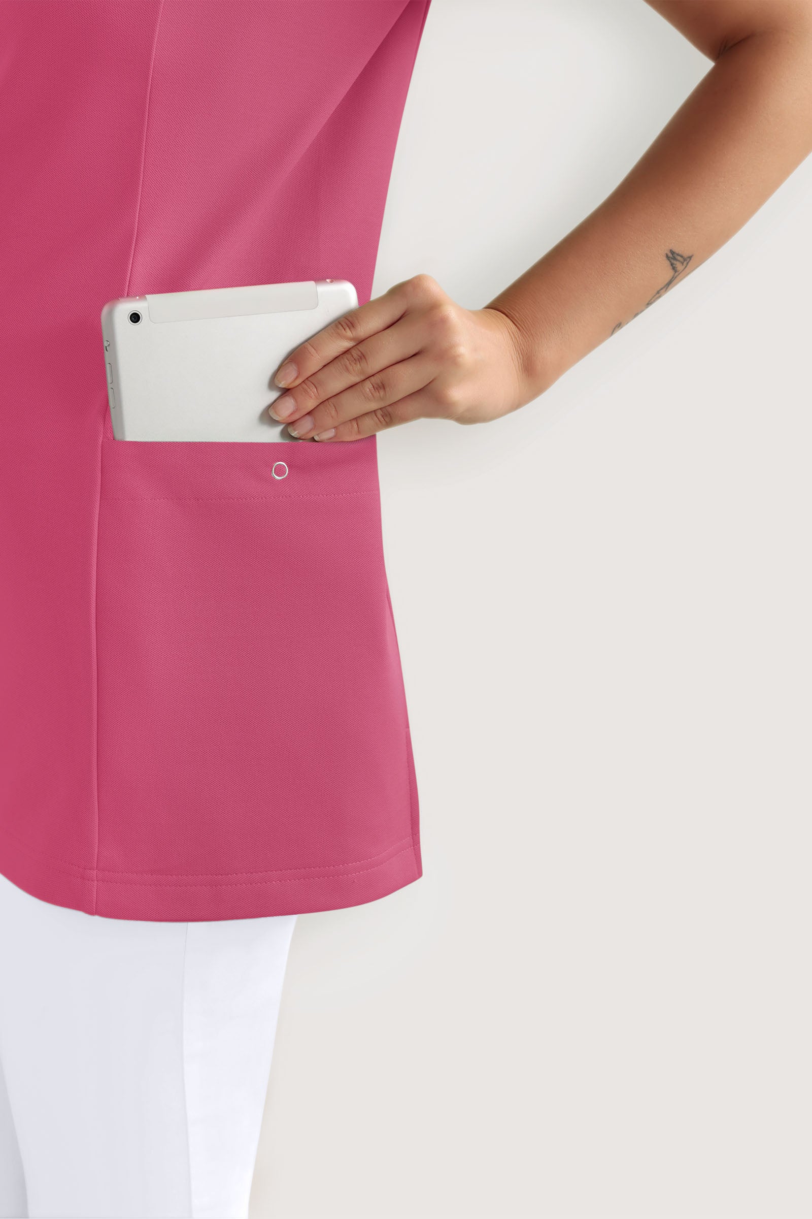 COMFY FLEX stretch oversteektuniek dames - hartvormige hals oud rose