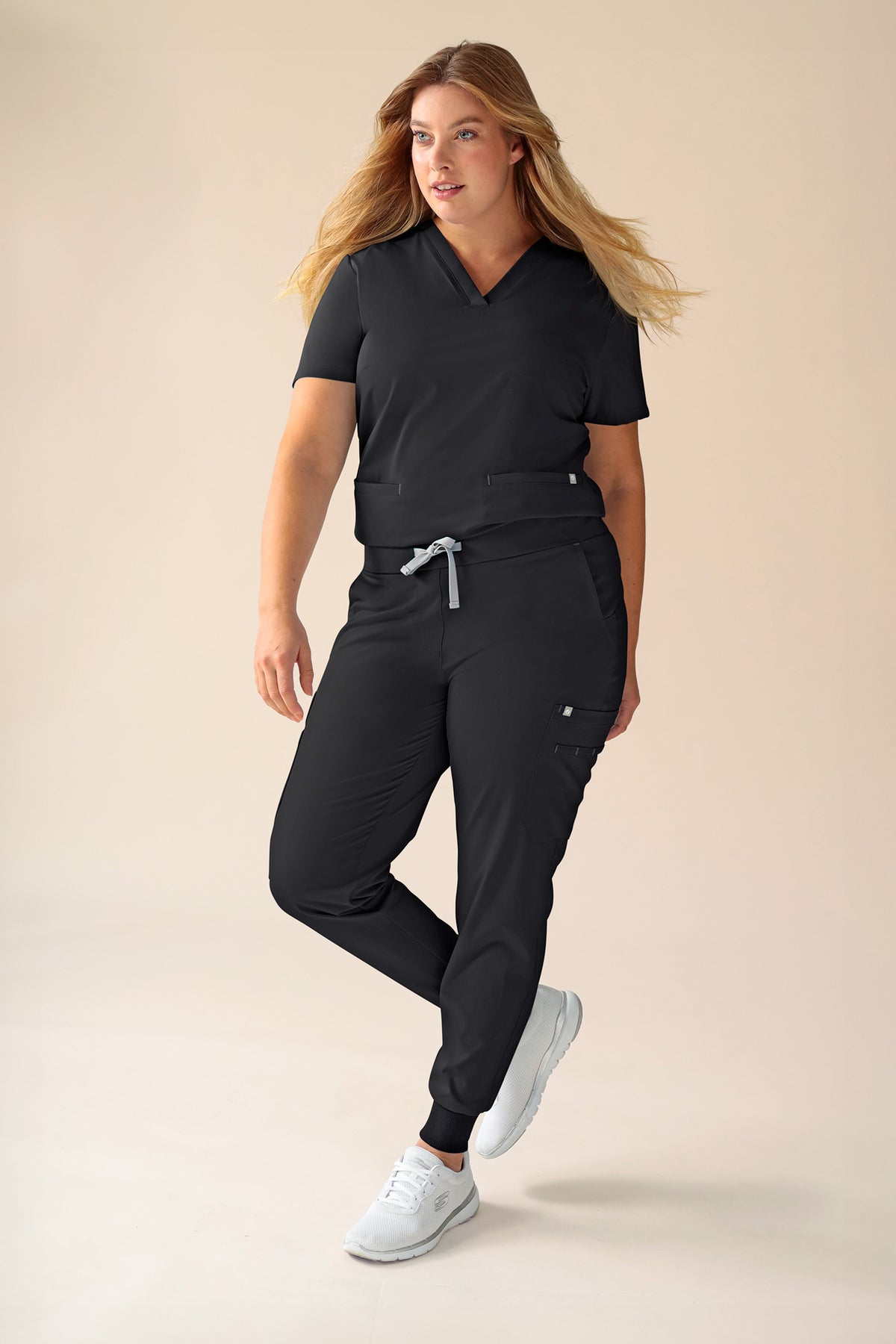 KAERE oversteektuniek dames -3-pack- V-hals zwart