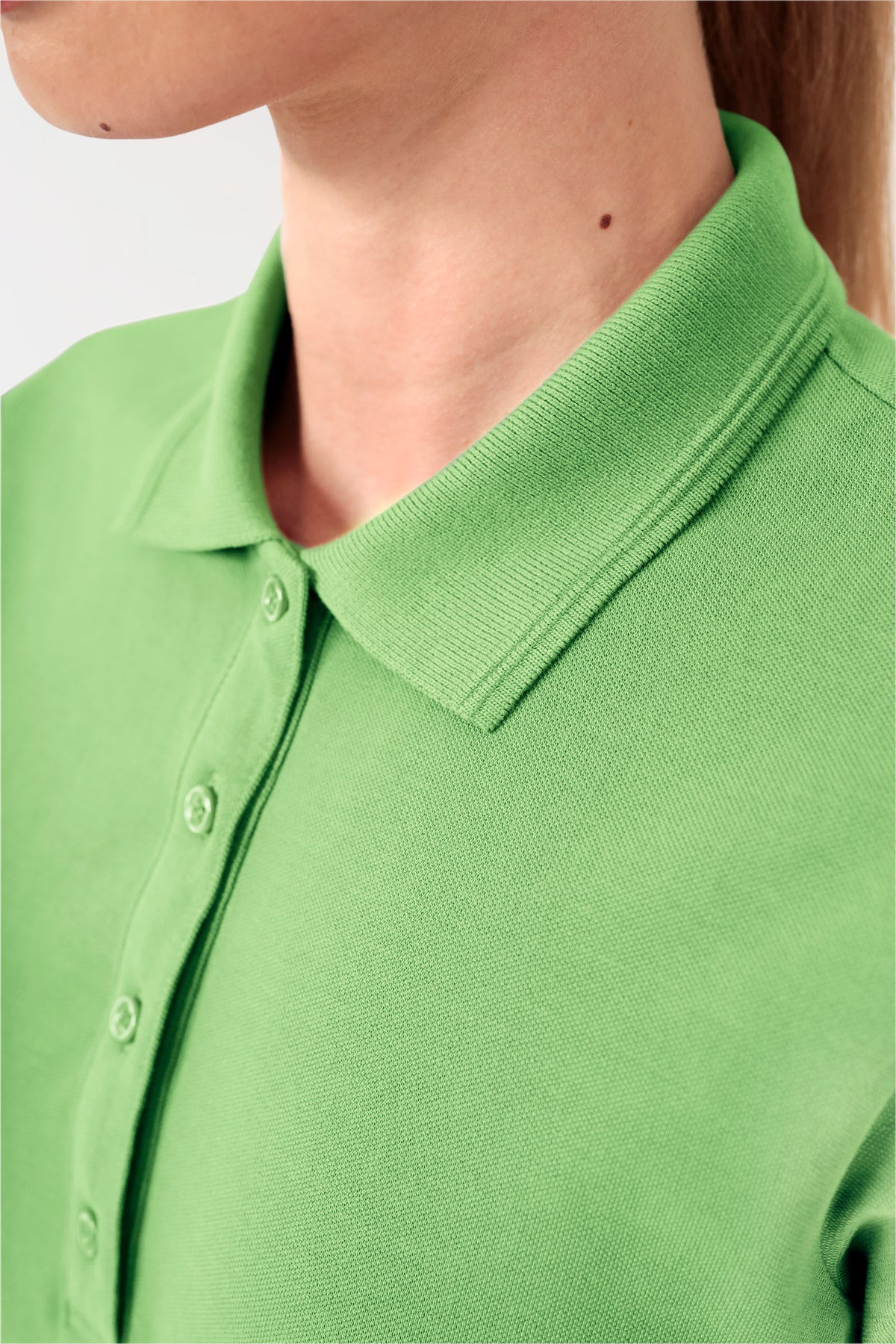 COMFY FLEX stretch shirt dames - polokraag appelgroen