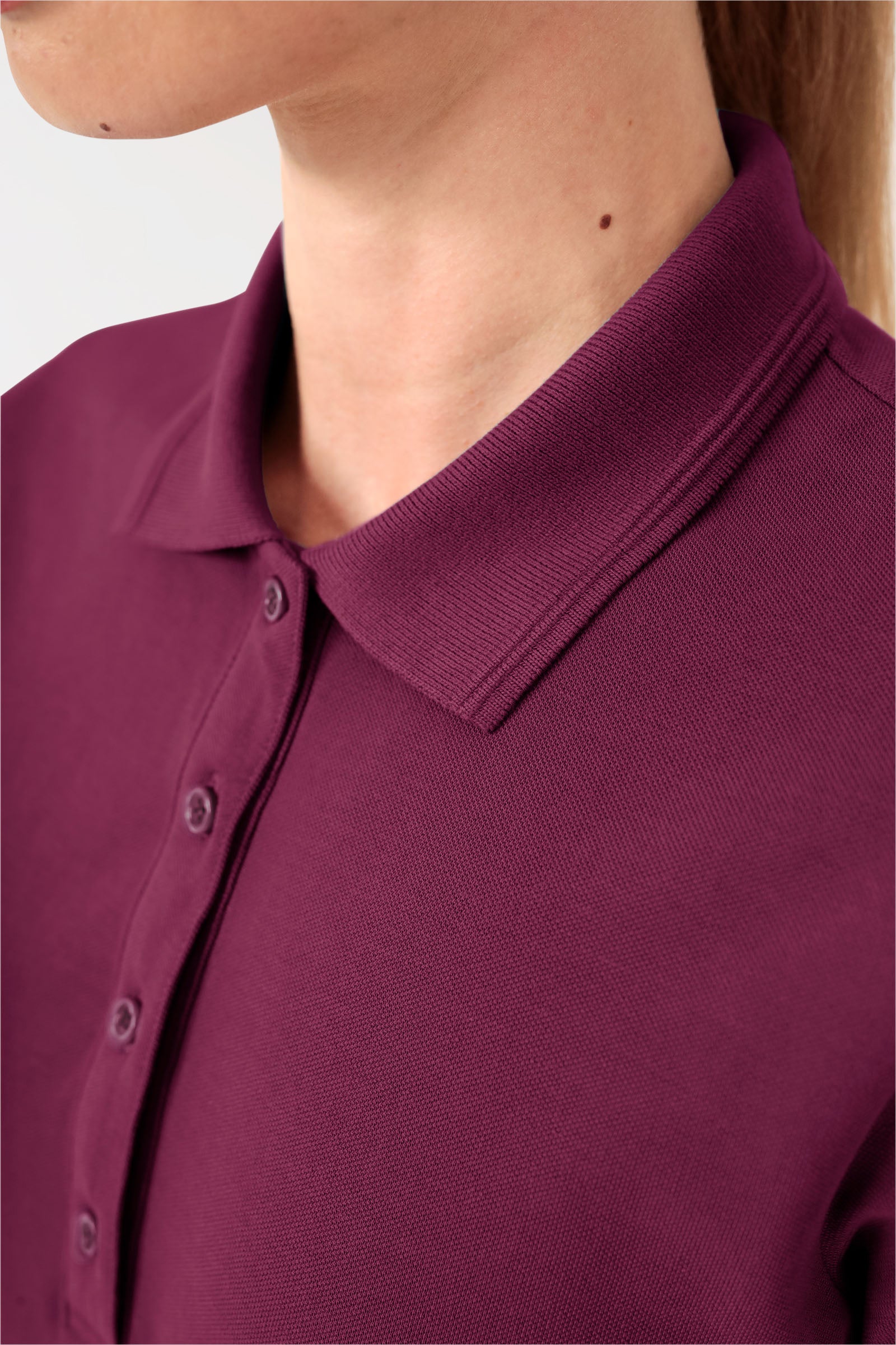 COMFY FLEX stretch shirt dames - polokraag berry