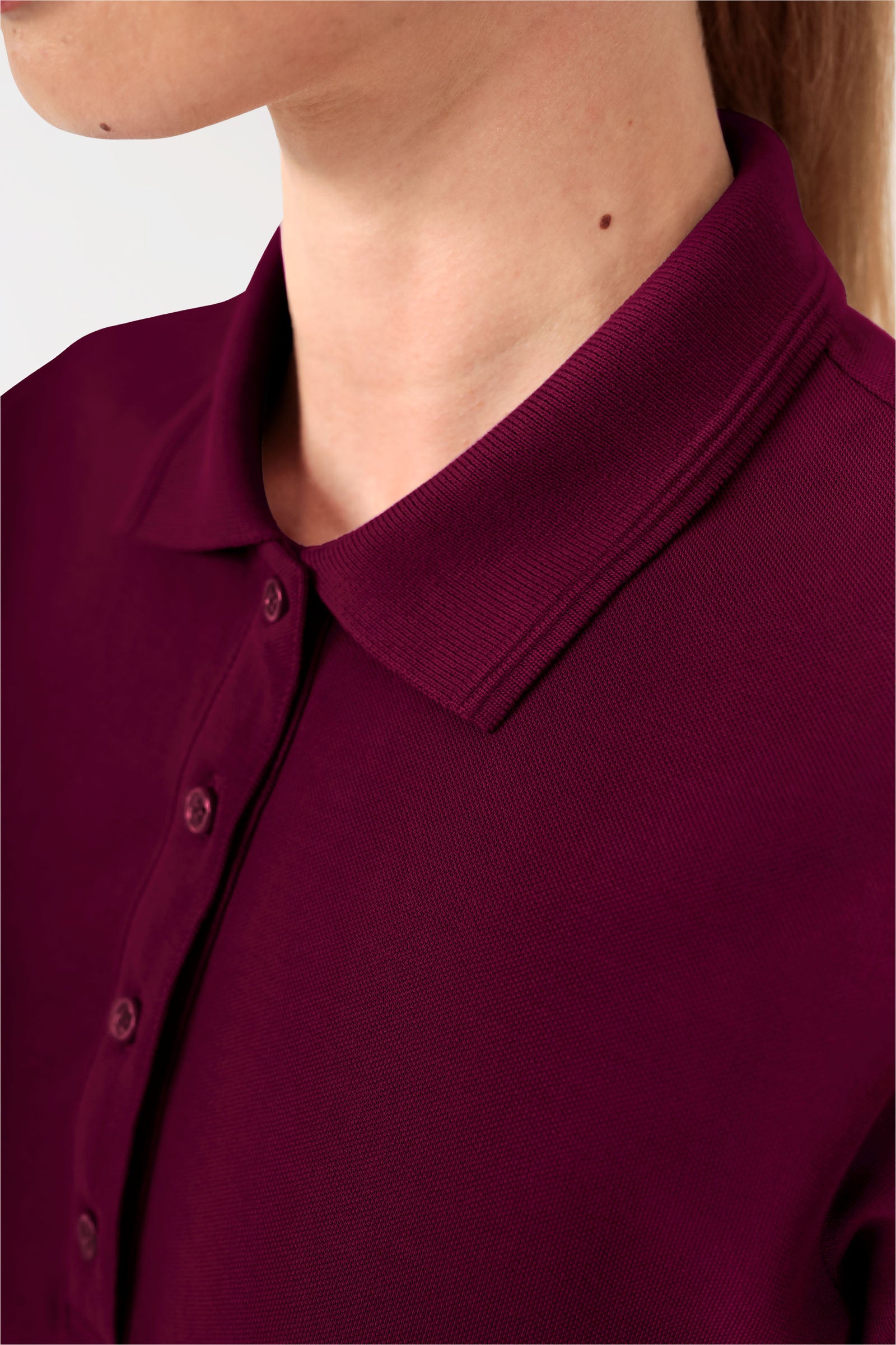 COMFY FLEX stretch shirt dames - polokraag bordeaux