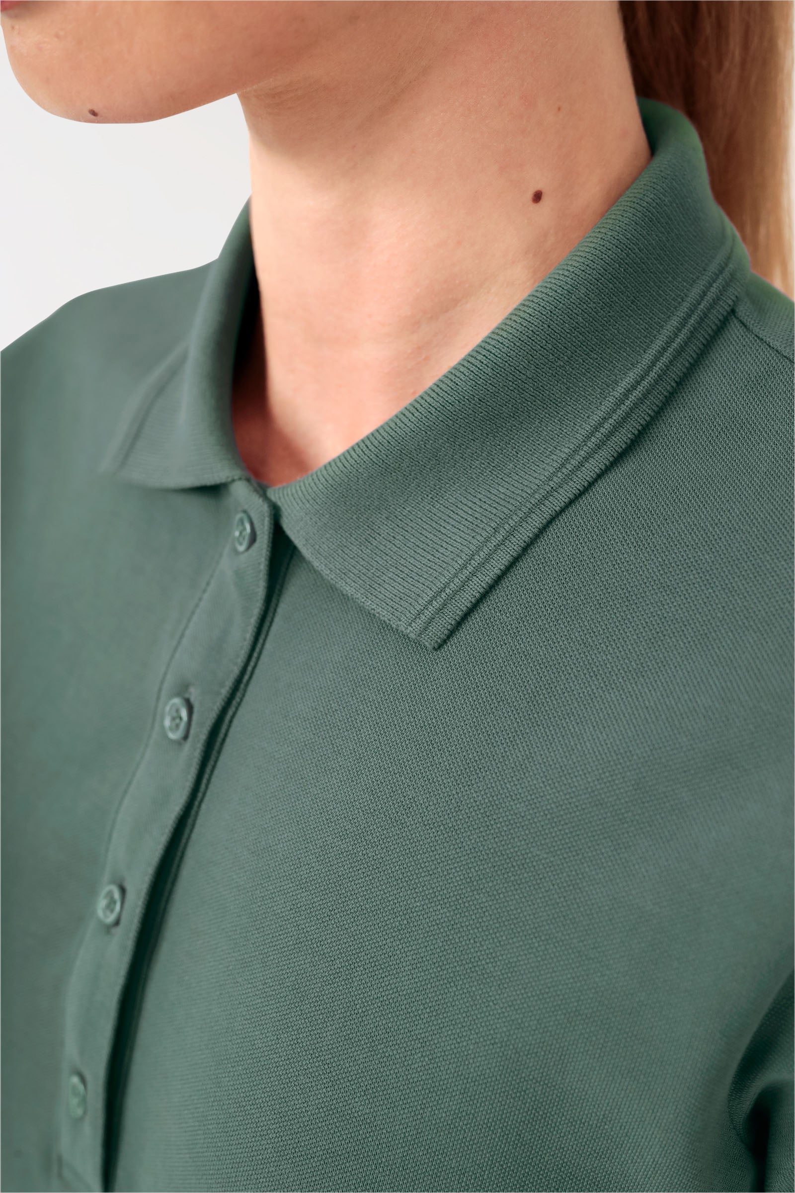 COMFY FLEX stretch shirt dames - polokraag donkergroen