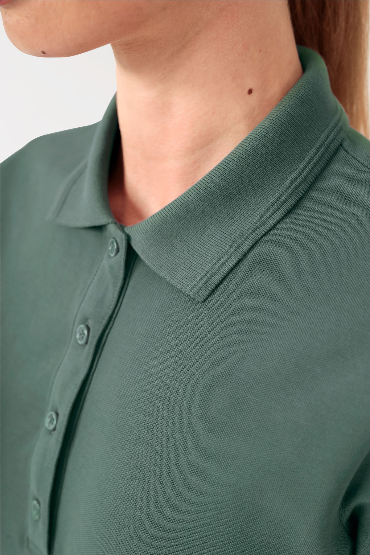 COMFY FLEX stretch shirt dames - polokraag donkergroen