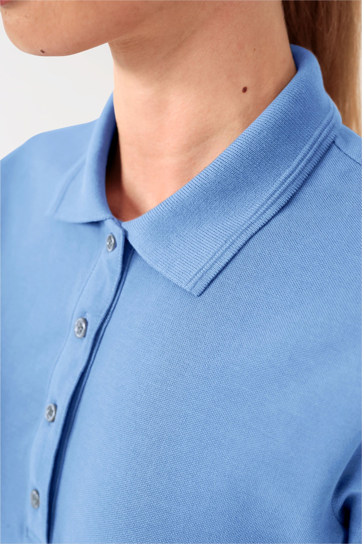 COMFY FLEX stretch shirt dames - polokraag hemelsblauw