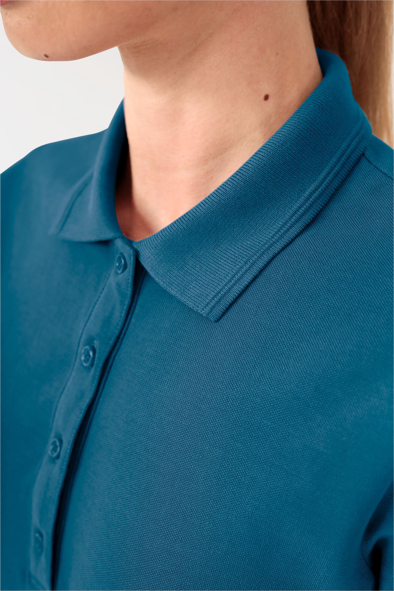 COMFY FLEX stretch shirt dames - polokraag petrol