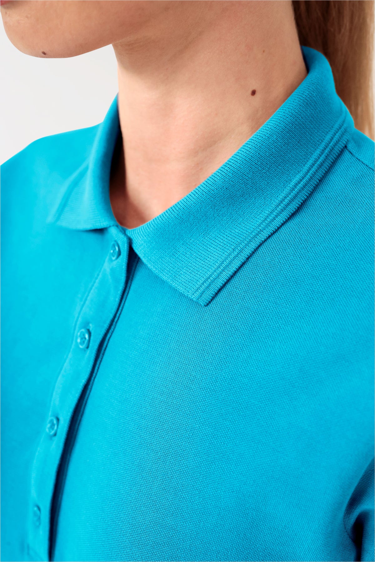 COMFY FLEX stretch shirt dames - polokraag turquoise