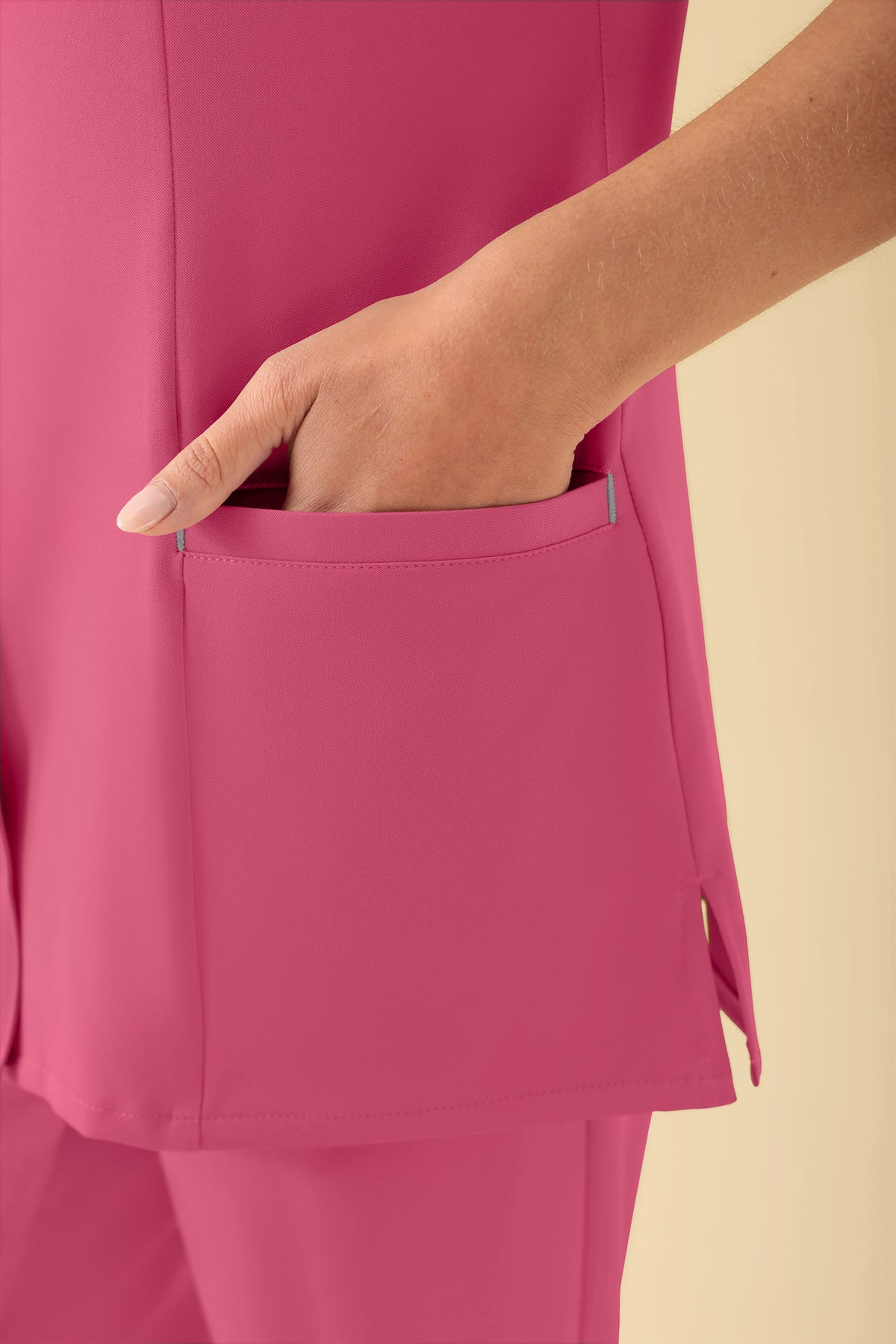 KAERE tuniek dames - drukknoopsluiting oud rose