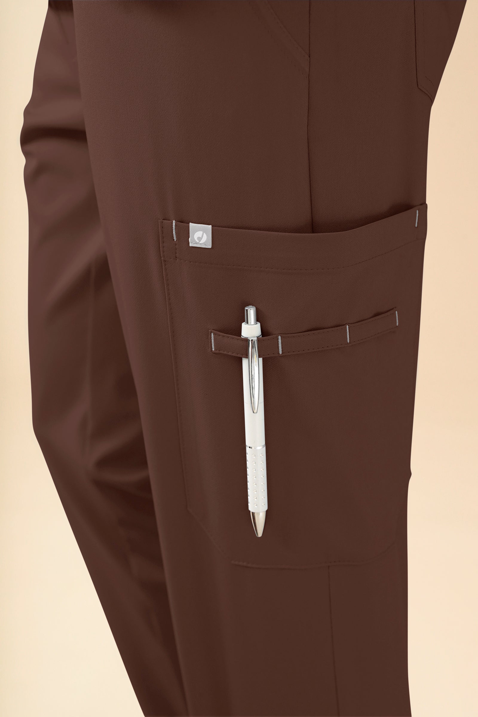 KAERE broek heren - zoom met elastische boord korte maat met beenzak coffee