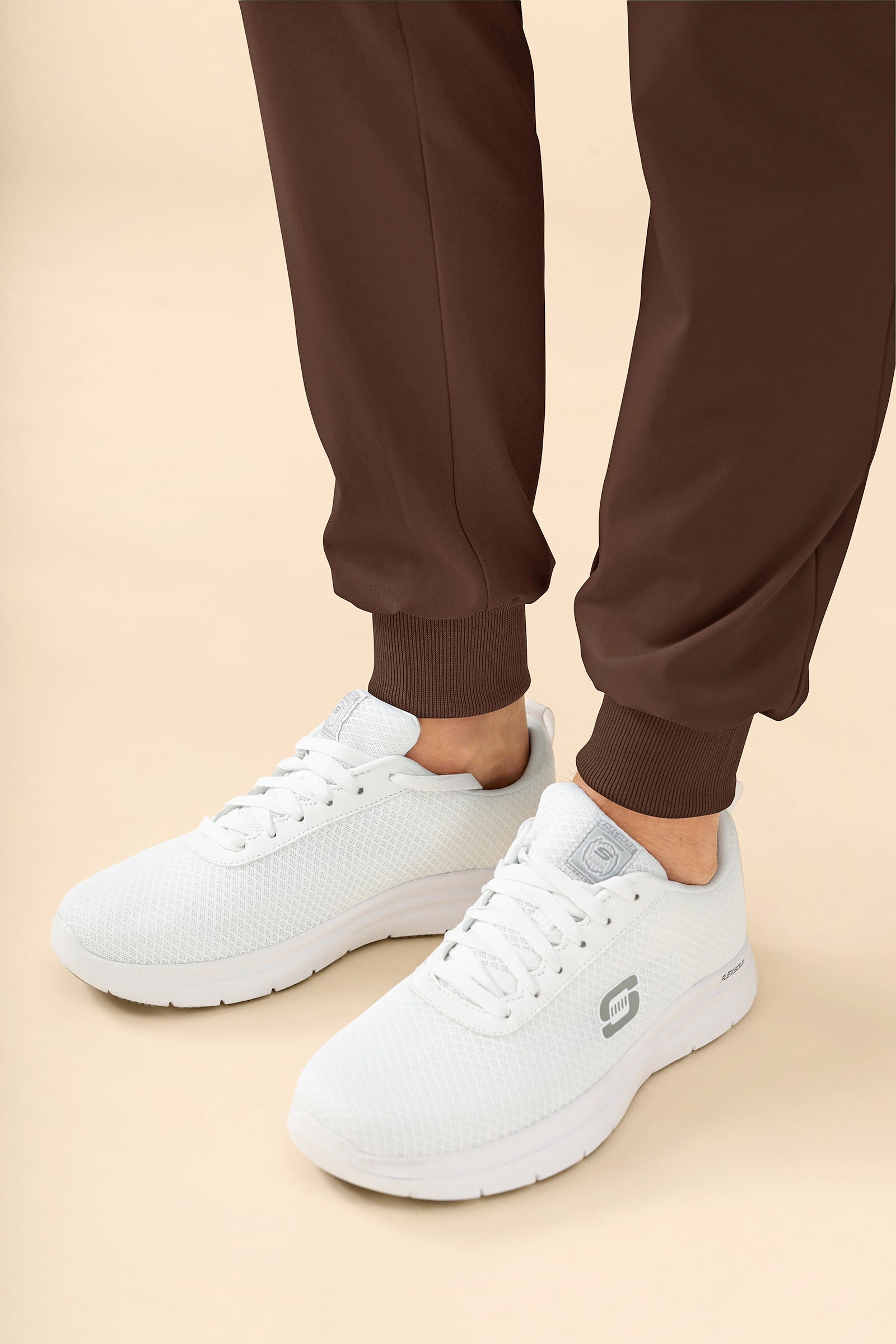 KAERE broek heren - zoom met elastische boord korte maat met beenzak coffee
