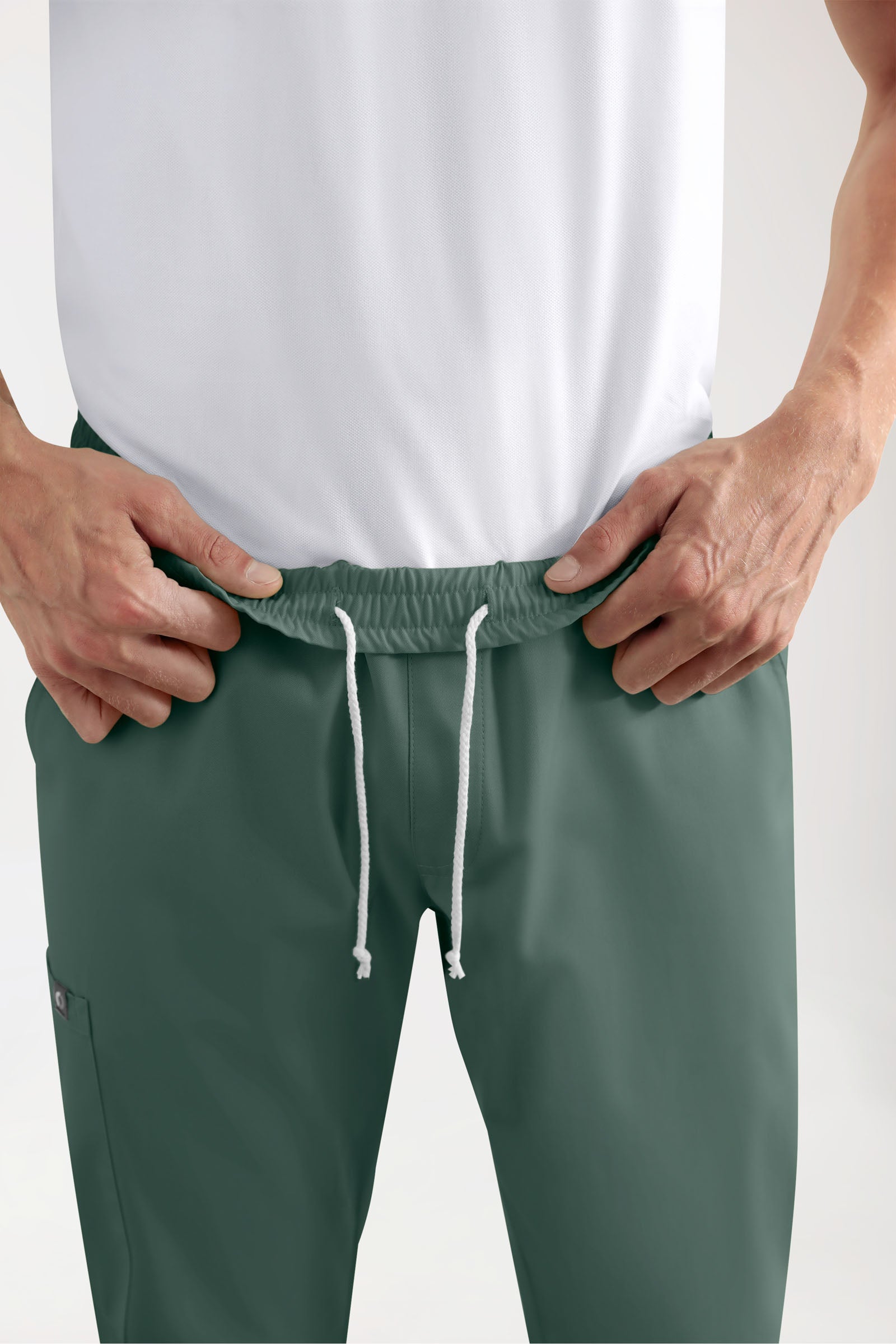 GREEN Stretch broek heren - joggingbroek style donkergroen
