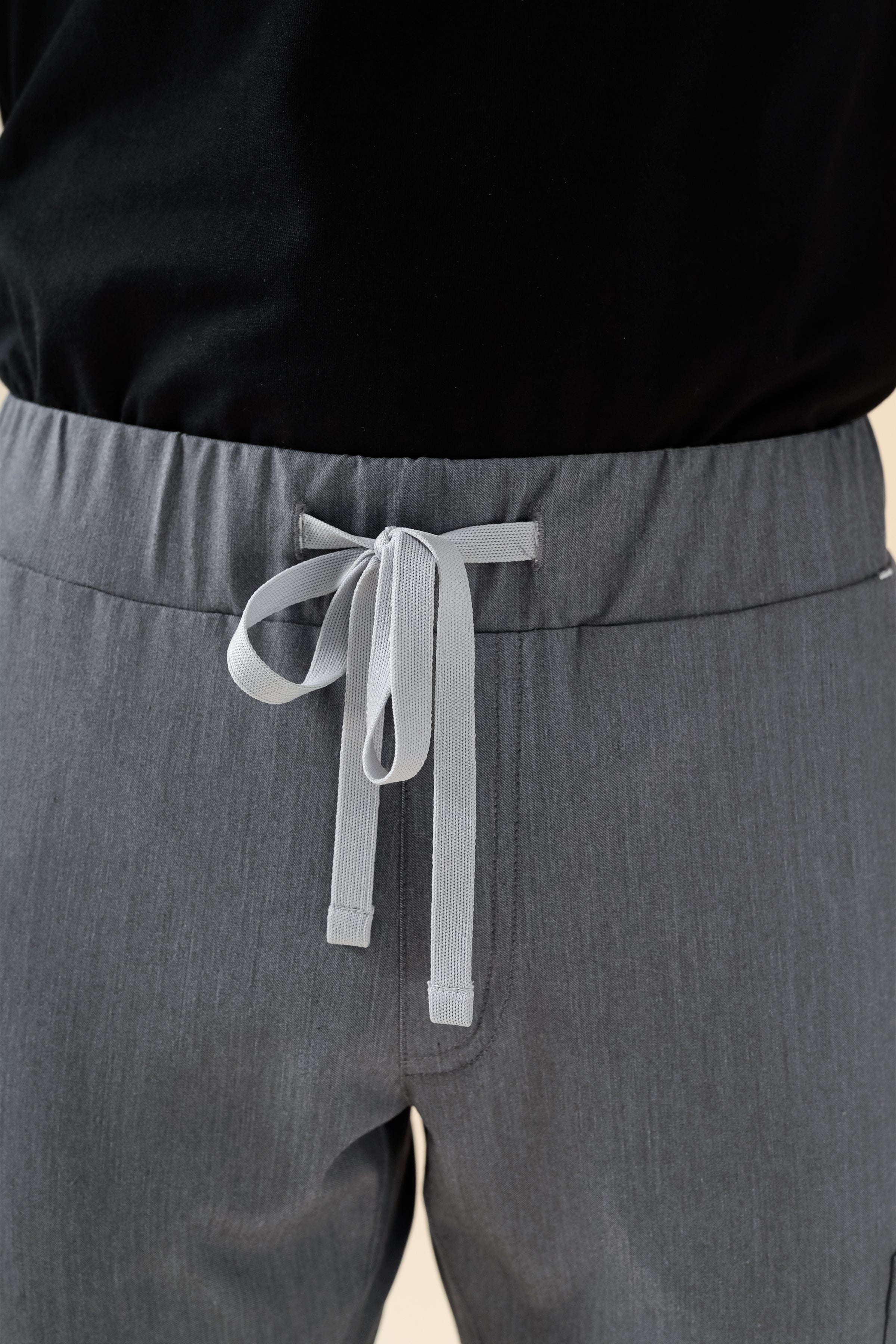 KAERE broek heren - korte maat met beenzak grijs melange