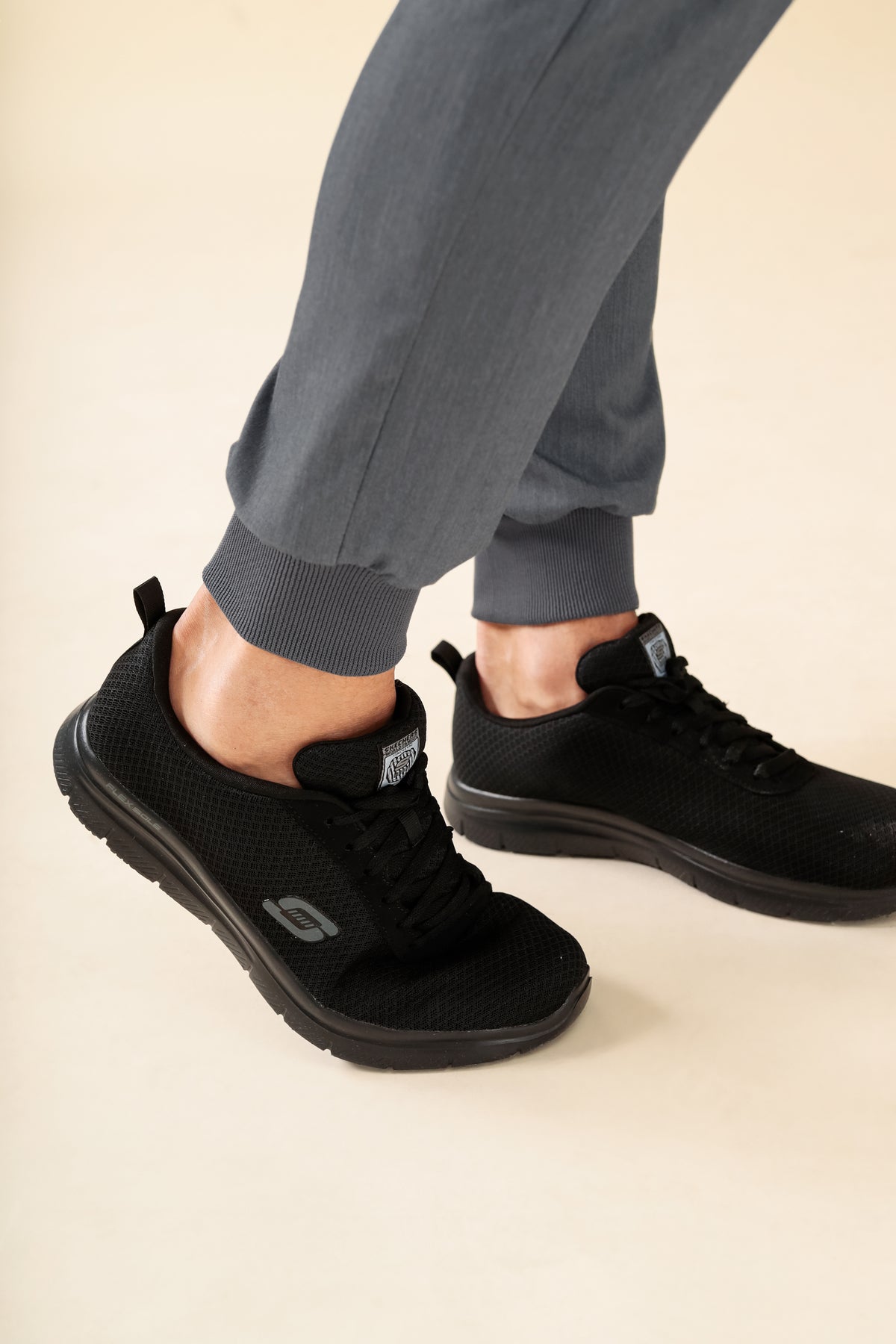 KAERE broek heren - zoom met elastische boord korte maat zonder beenzak grijs melange