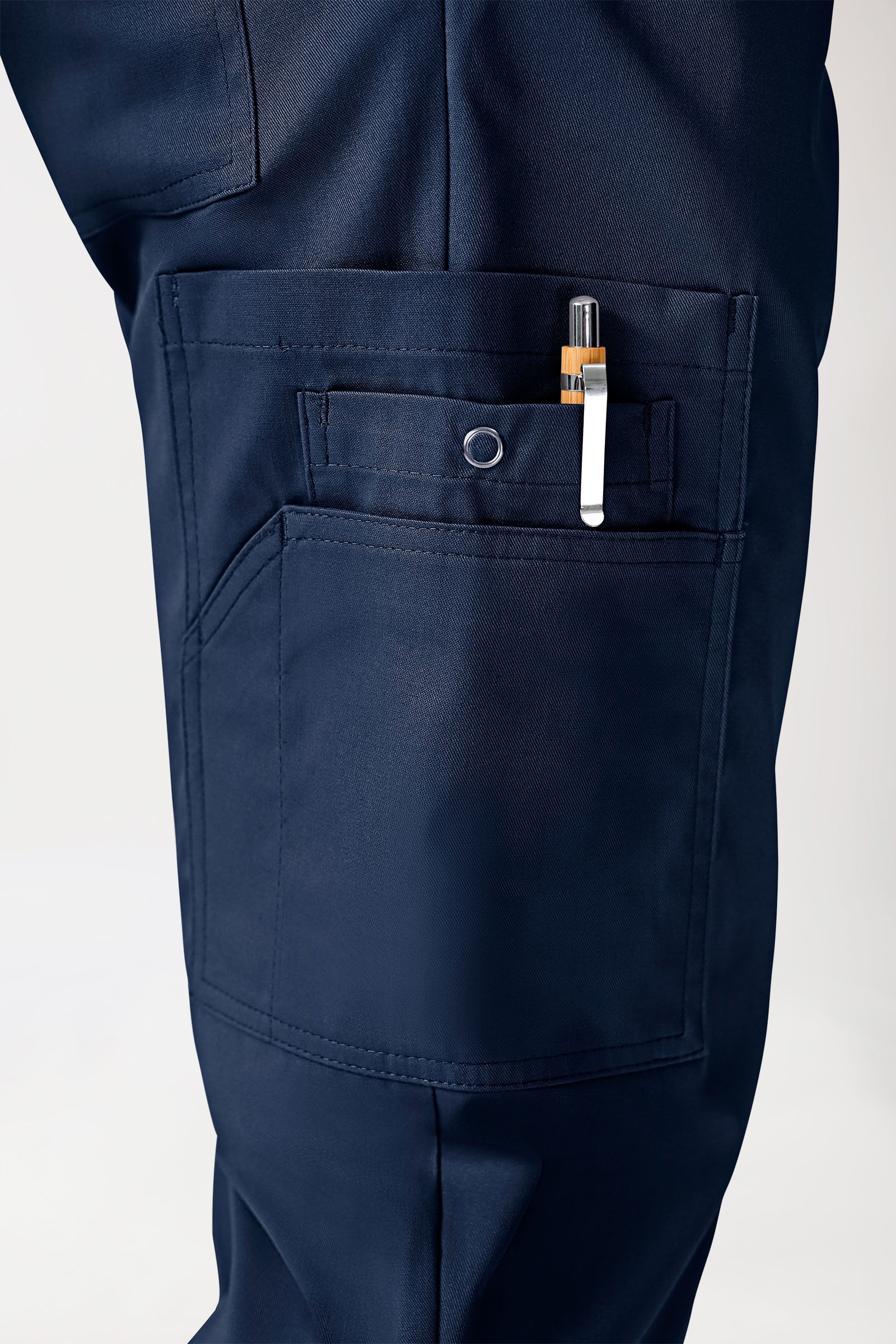 CLINIC STRETCH broek uniseks - met beenzak korte maat navy