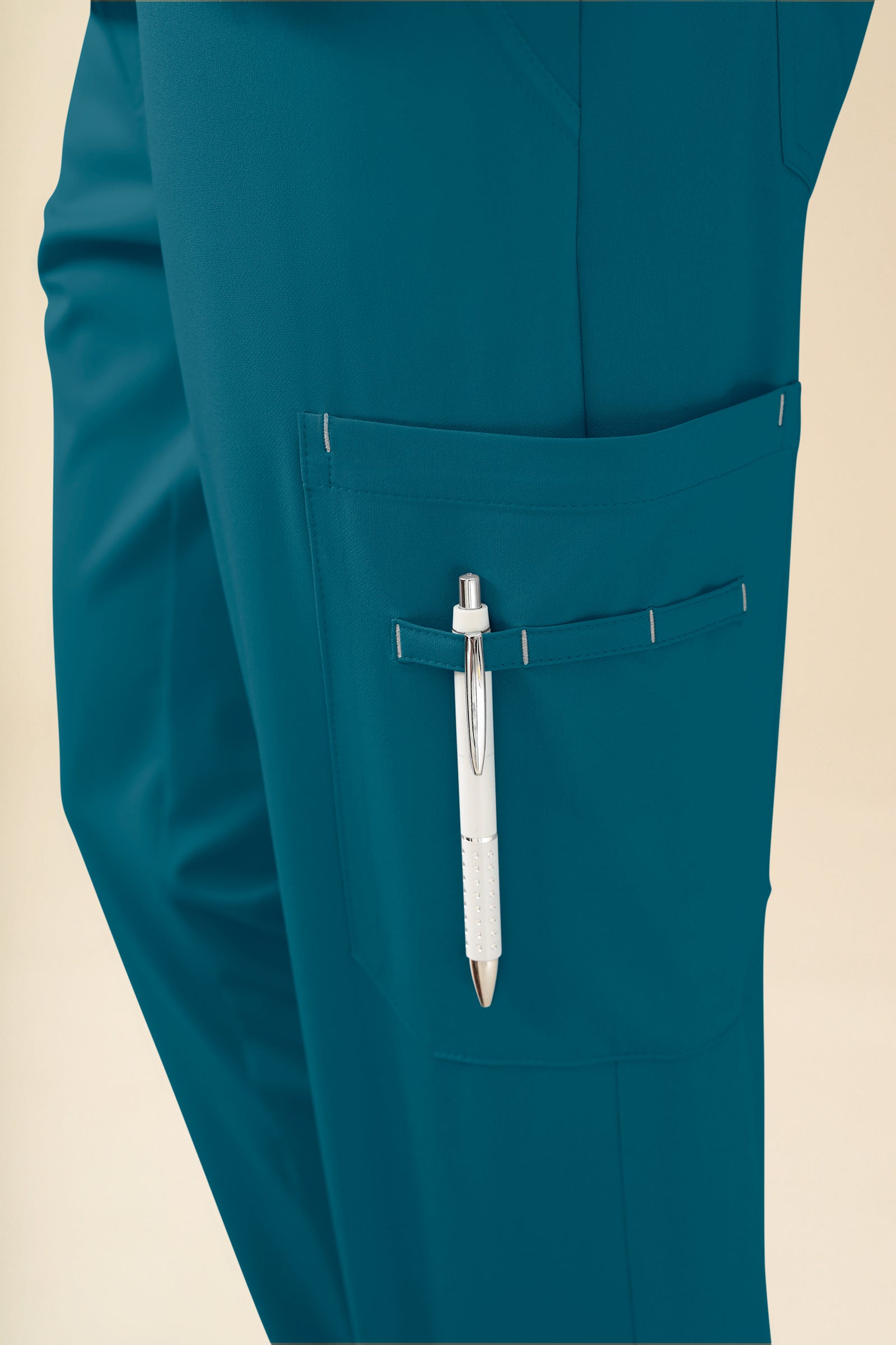 KAERE broek heren - zoom met elastische boord korte maat met beenzak petrol
