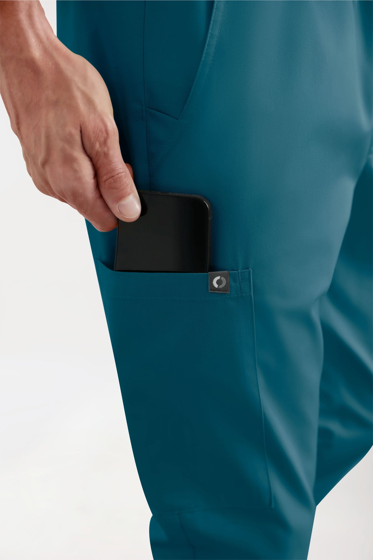 GREEN Stretch broek heren - joggingbroek style petrol
