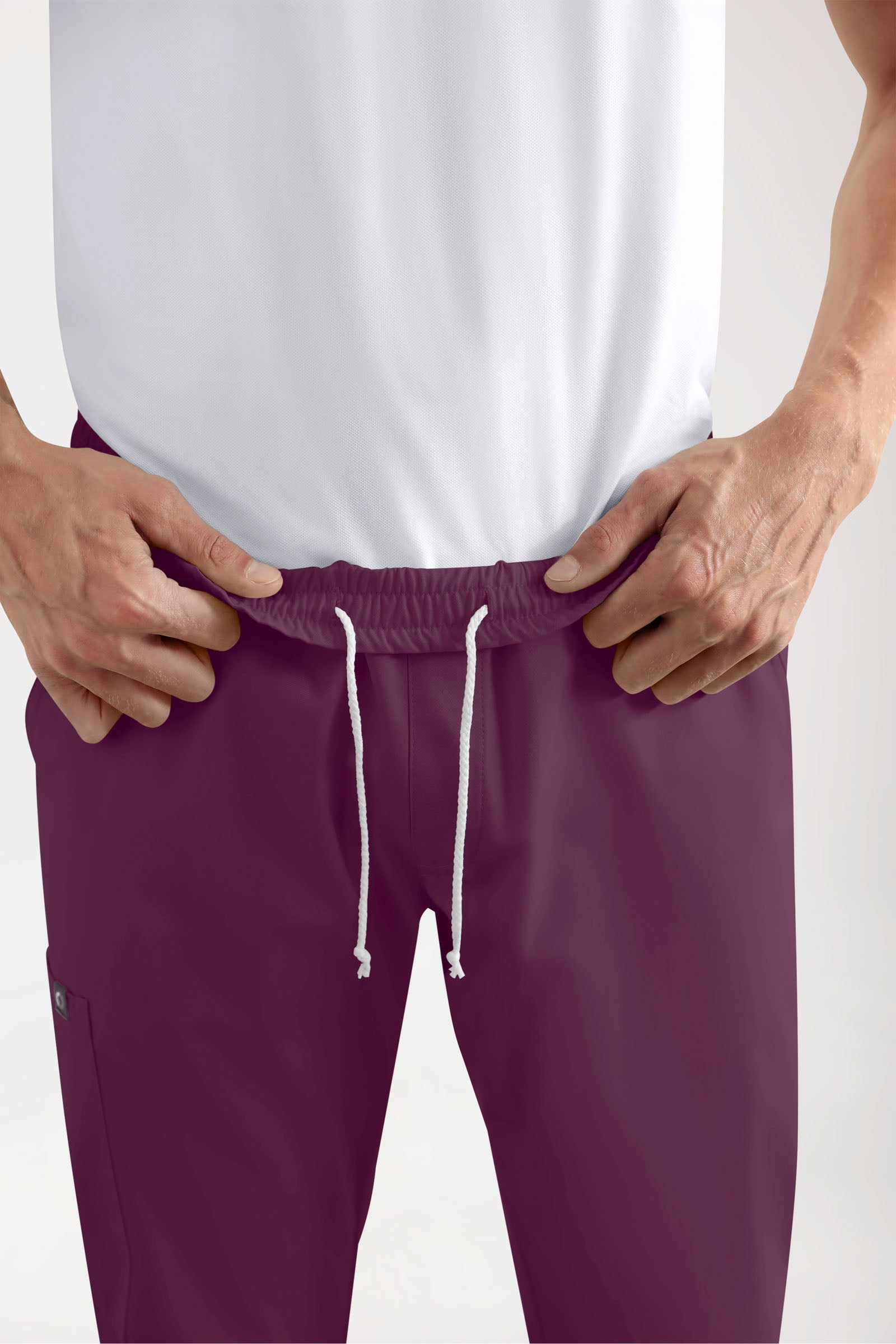 GREEN Stretch broek heren - joggingbroek style pruimen