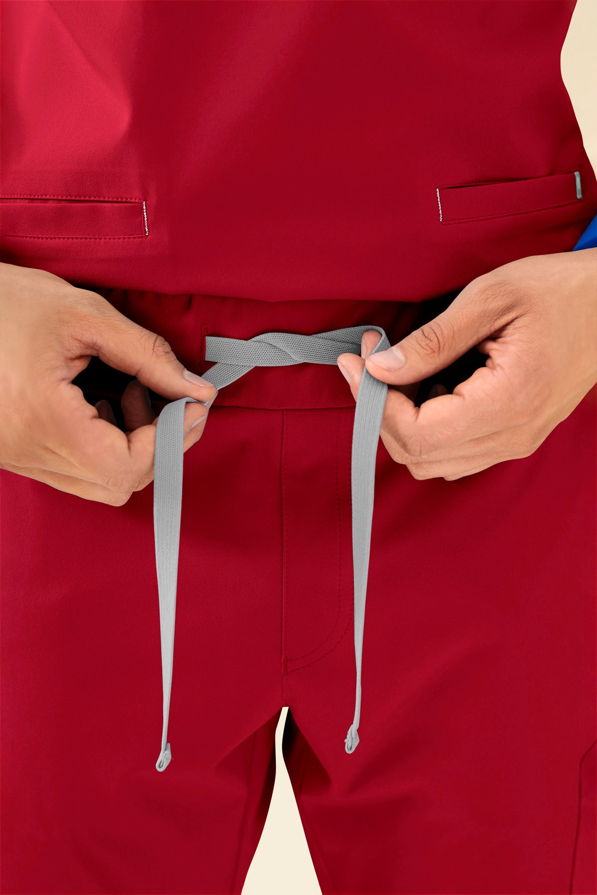 KAERE broek heren - zoom met elastische boord en beenzak rood