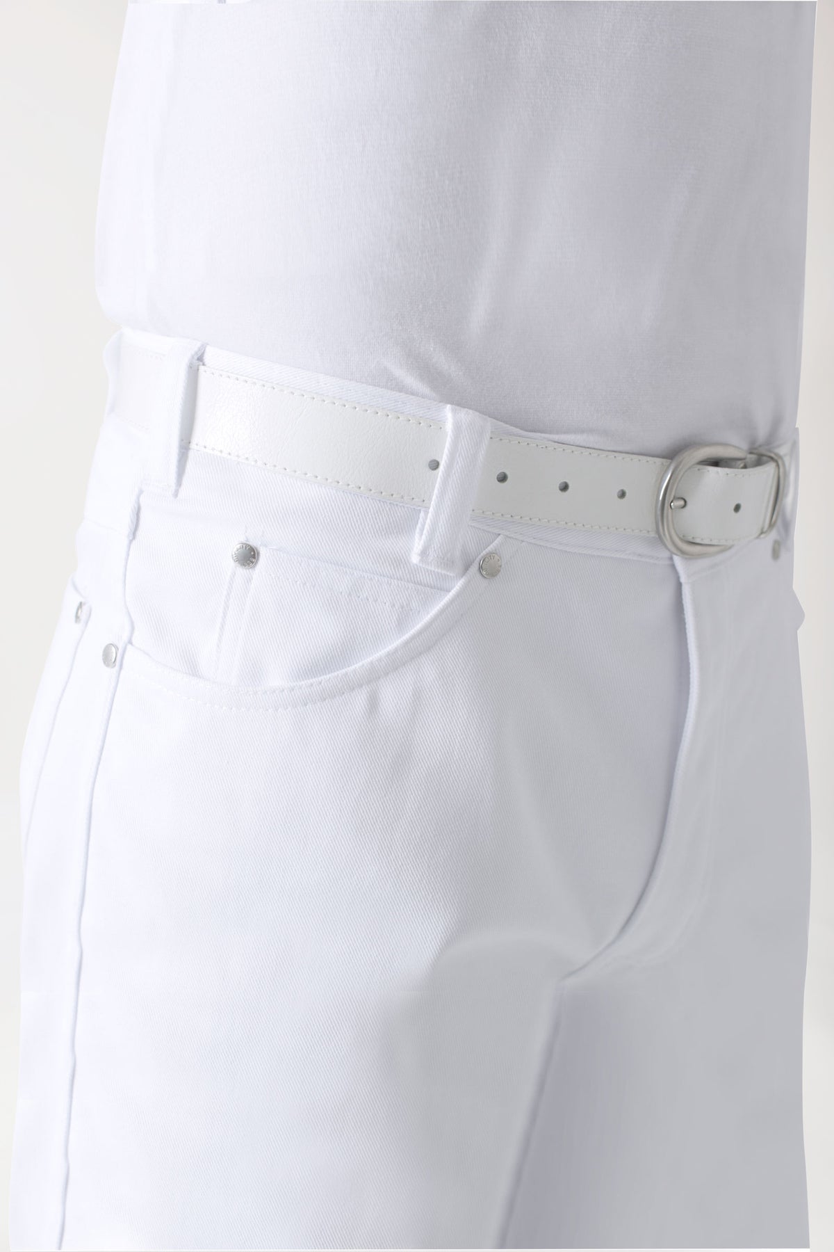5-pocket broek heren - jeans look wit