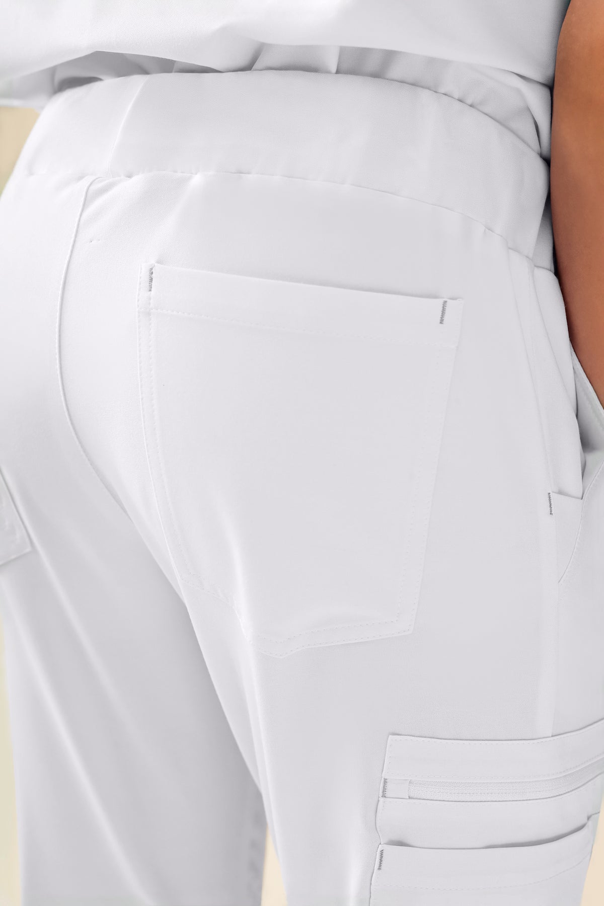 KAERE broek heren - zoom met elastische boord korte maat met beenzak wit