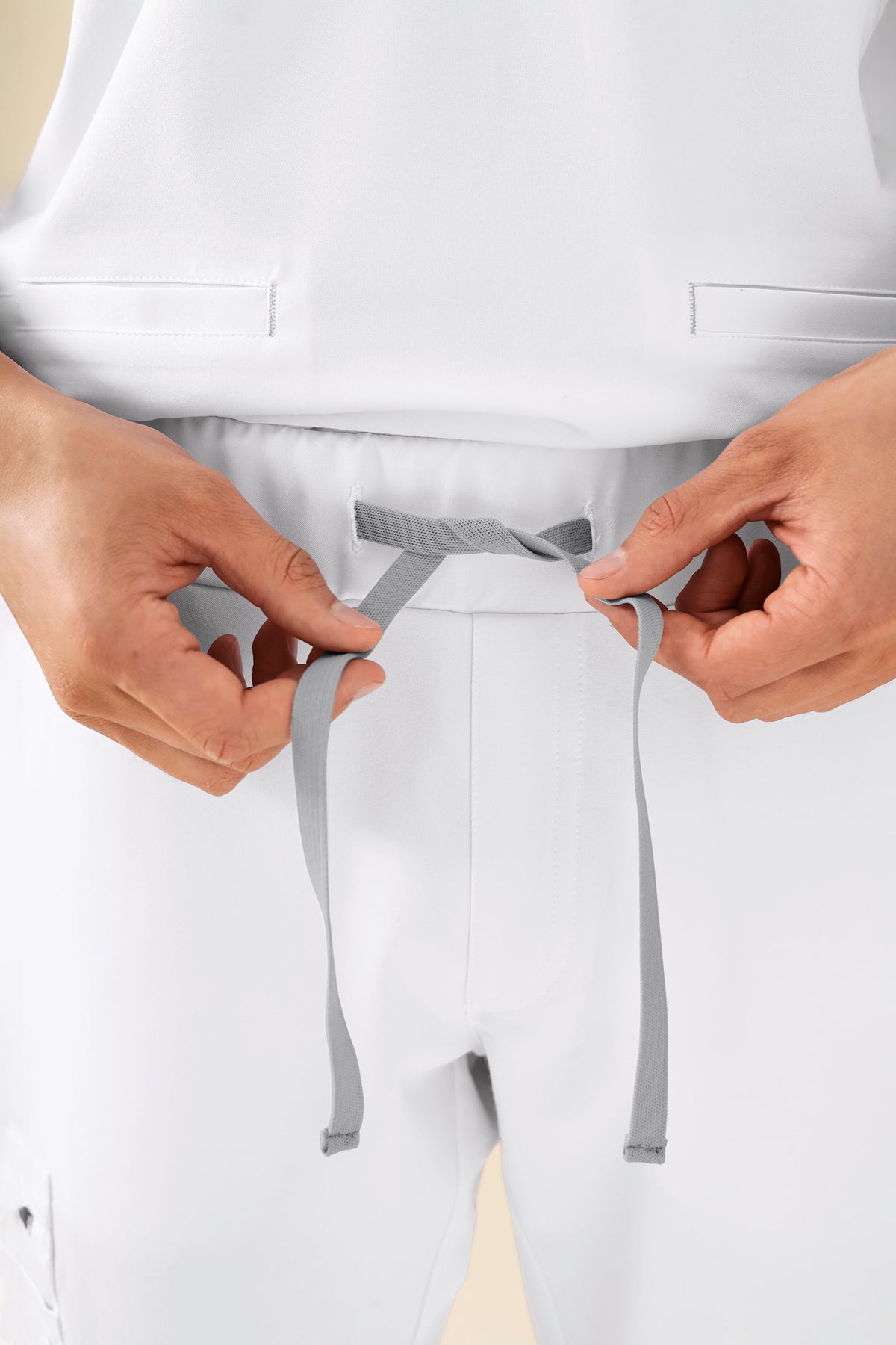KAERE broek heren - zoom met elastische boord korte maat met beenzak wit