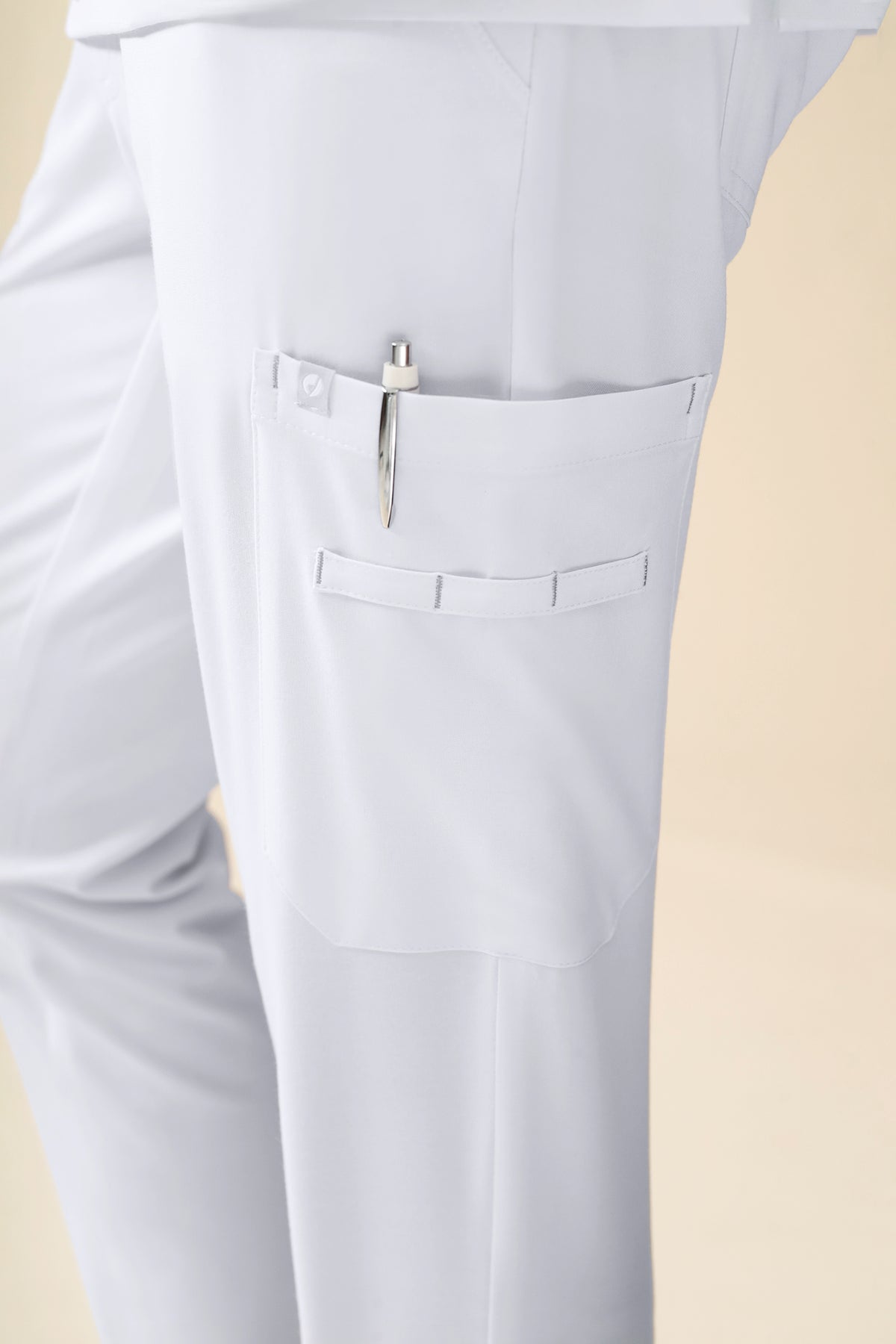 KAERE broek heren - zoom met elastische boord korte maat met beenzak wit