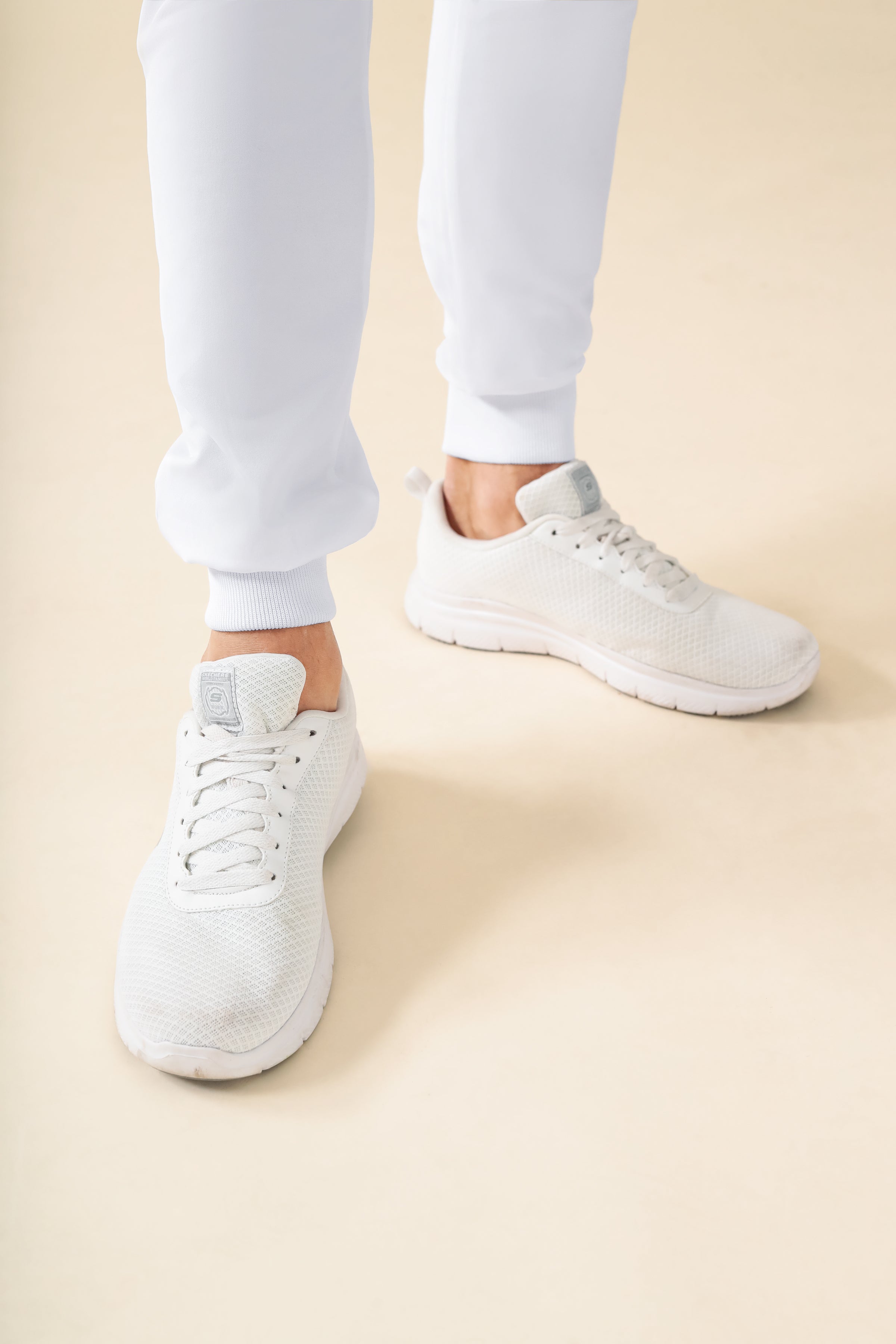 KAERE broek heren - zoom met elastische boord korte maat zonder beenzak wit