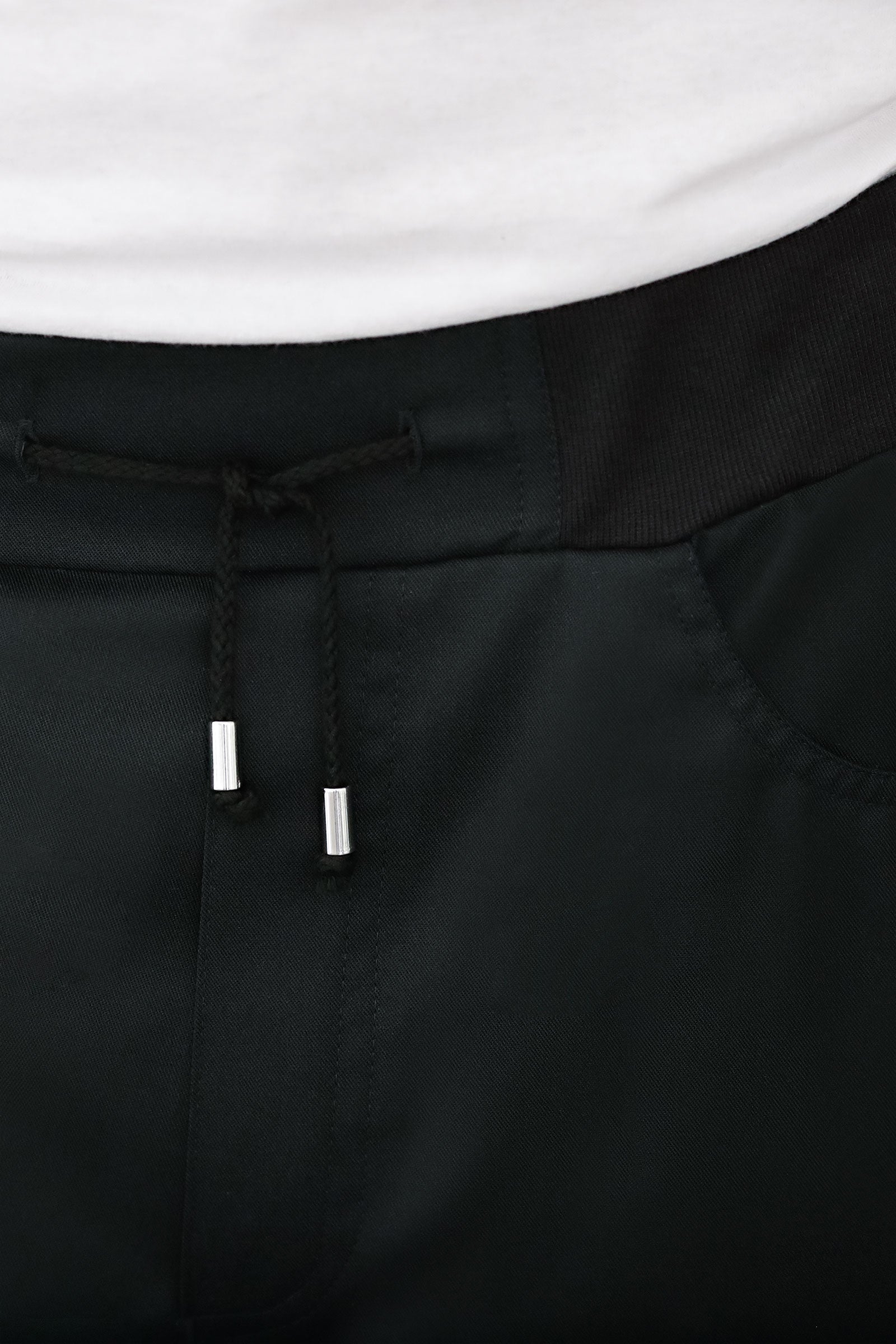 Herenbroek met gebreide tailleband zwart
