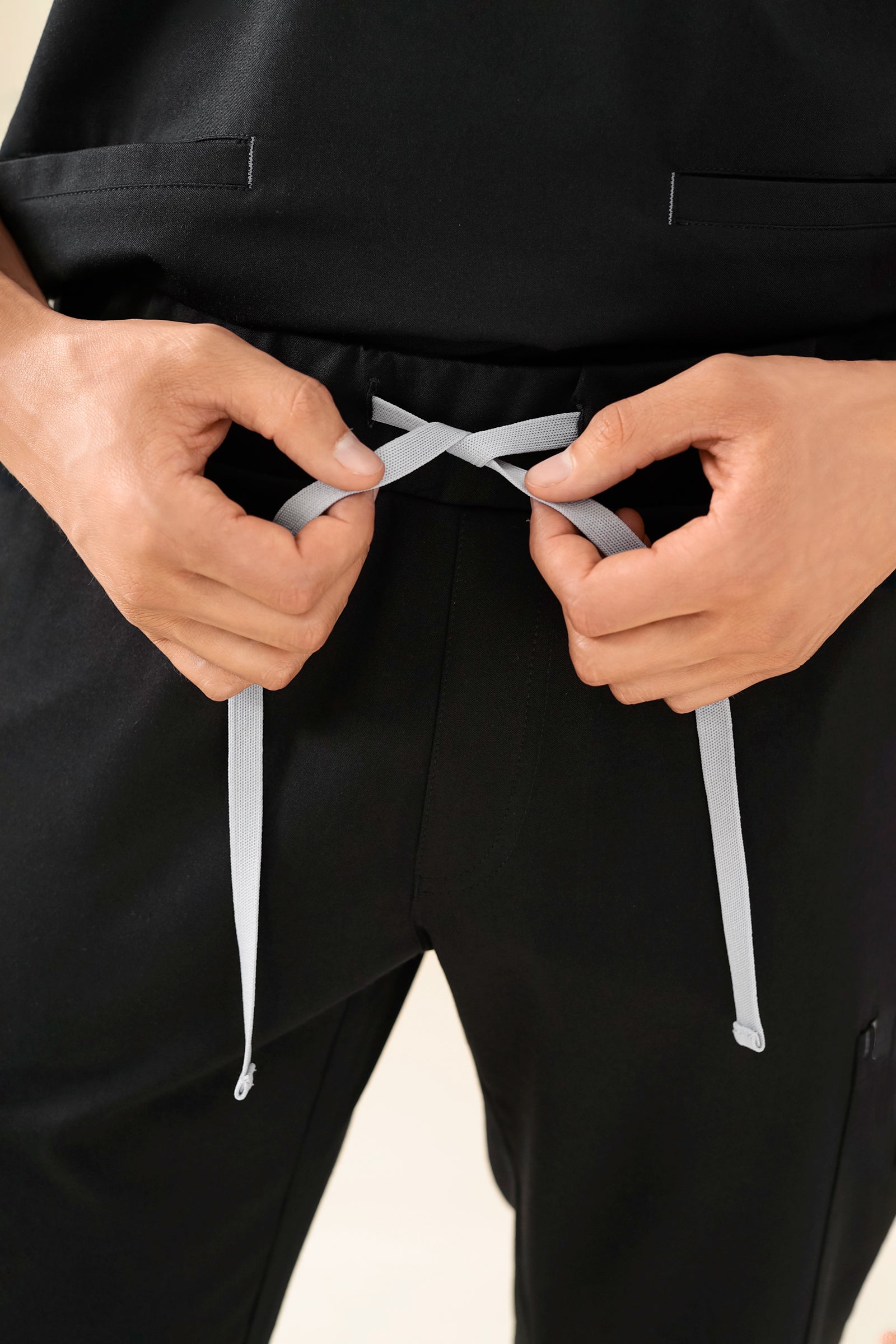 KAERE broek heren - zoom met elastische boord korte maat met beenzak zwart