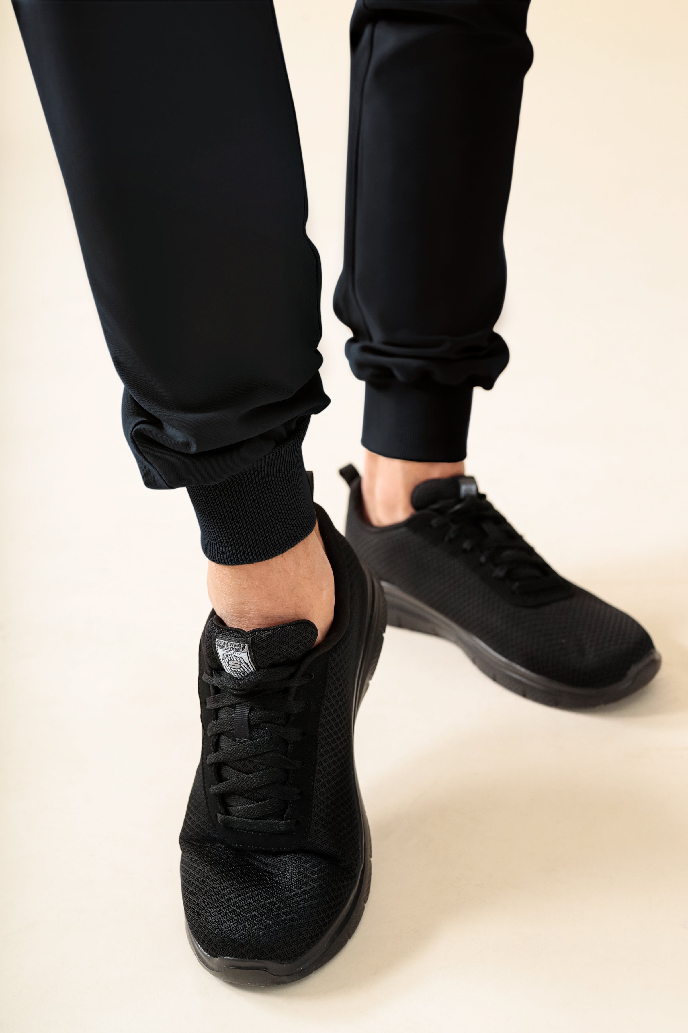 KAERE broek heren - zoom met elastische boord korte maat zonder beenzak zwart