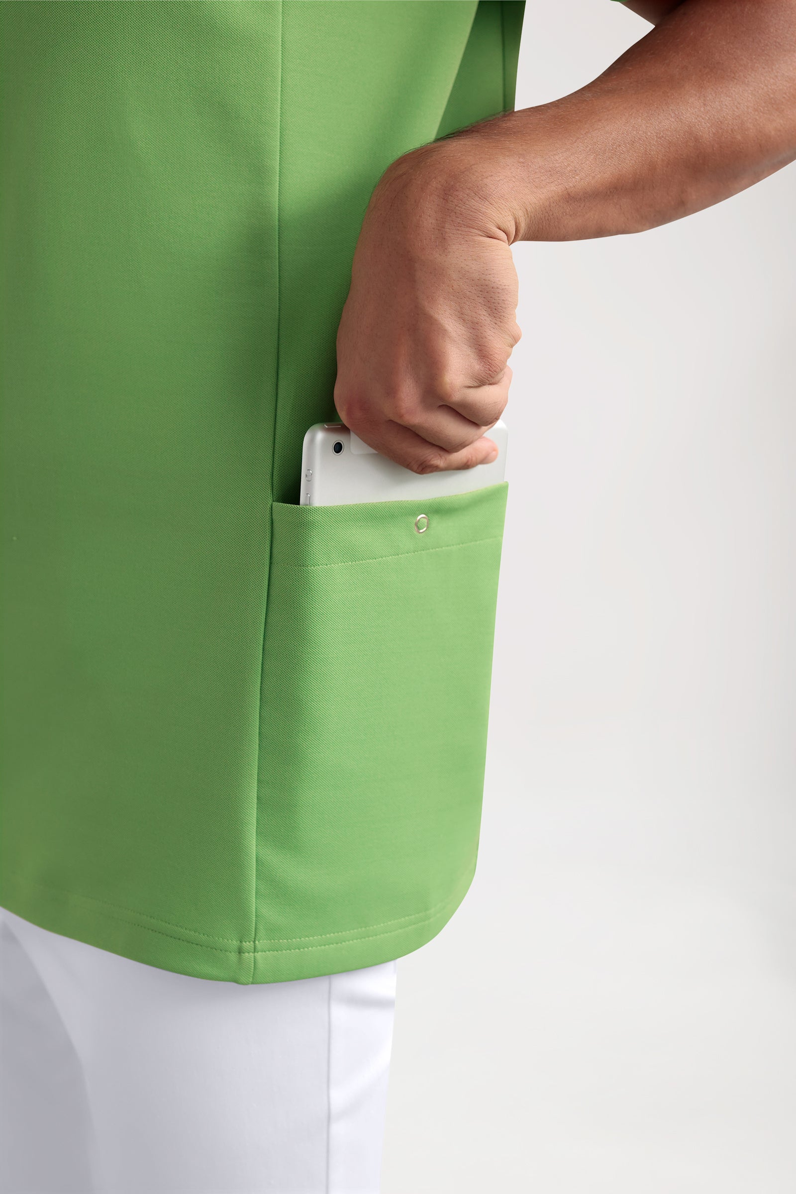 COMFY FLEX Stretch oversteektuniek heren - polokraag appelgroen