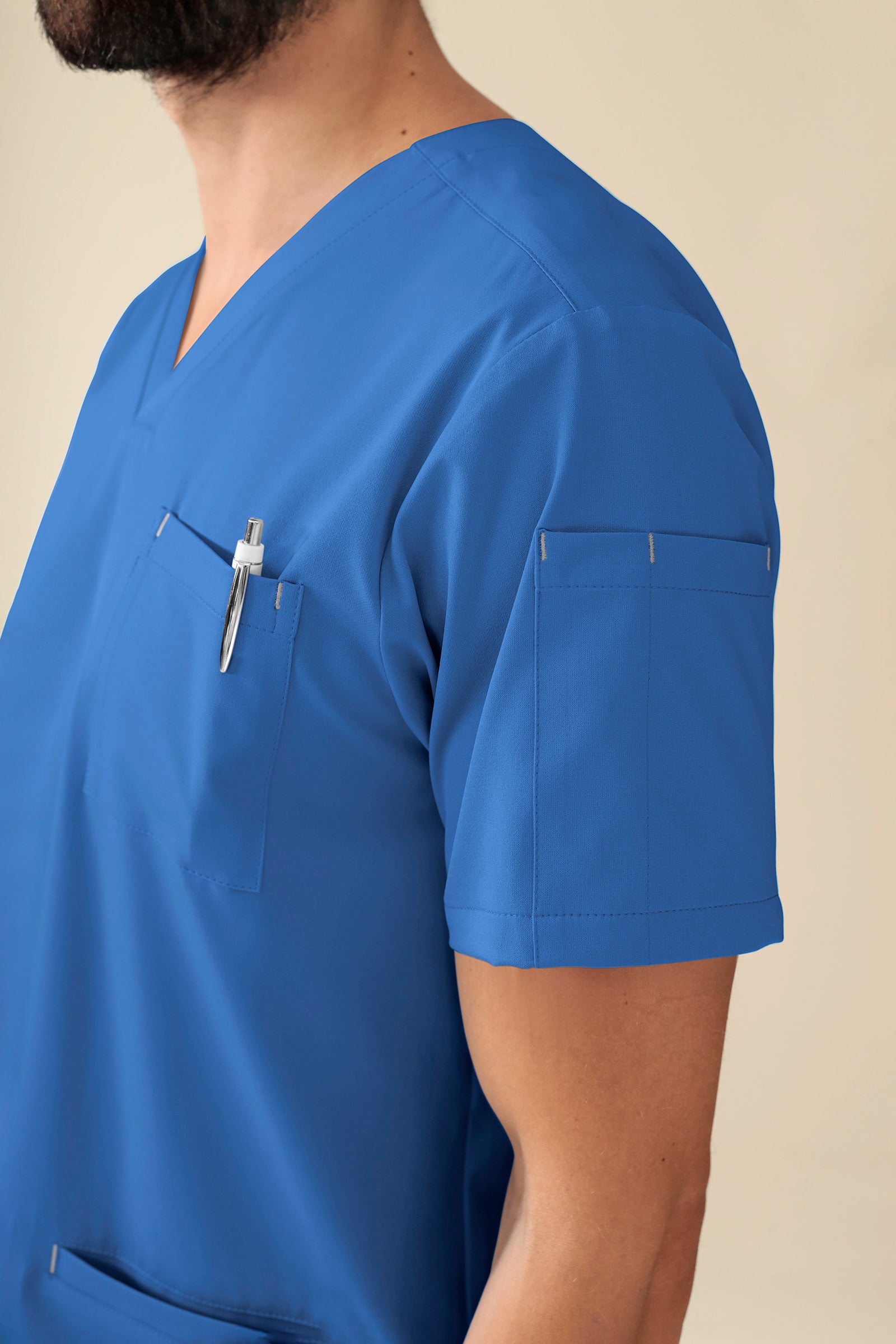 KAERE oversteektuniek heren - V-hals blauw