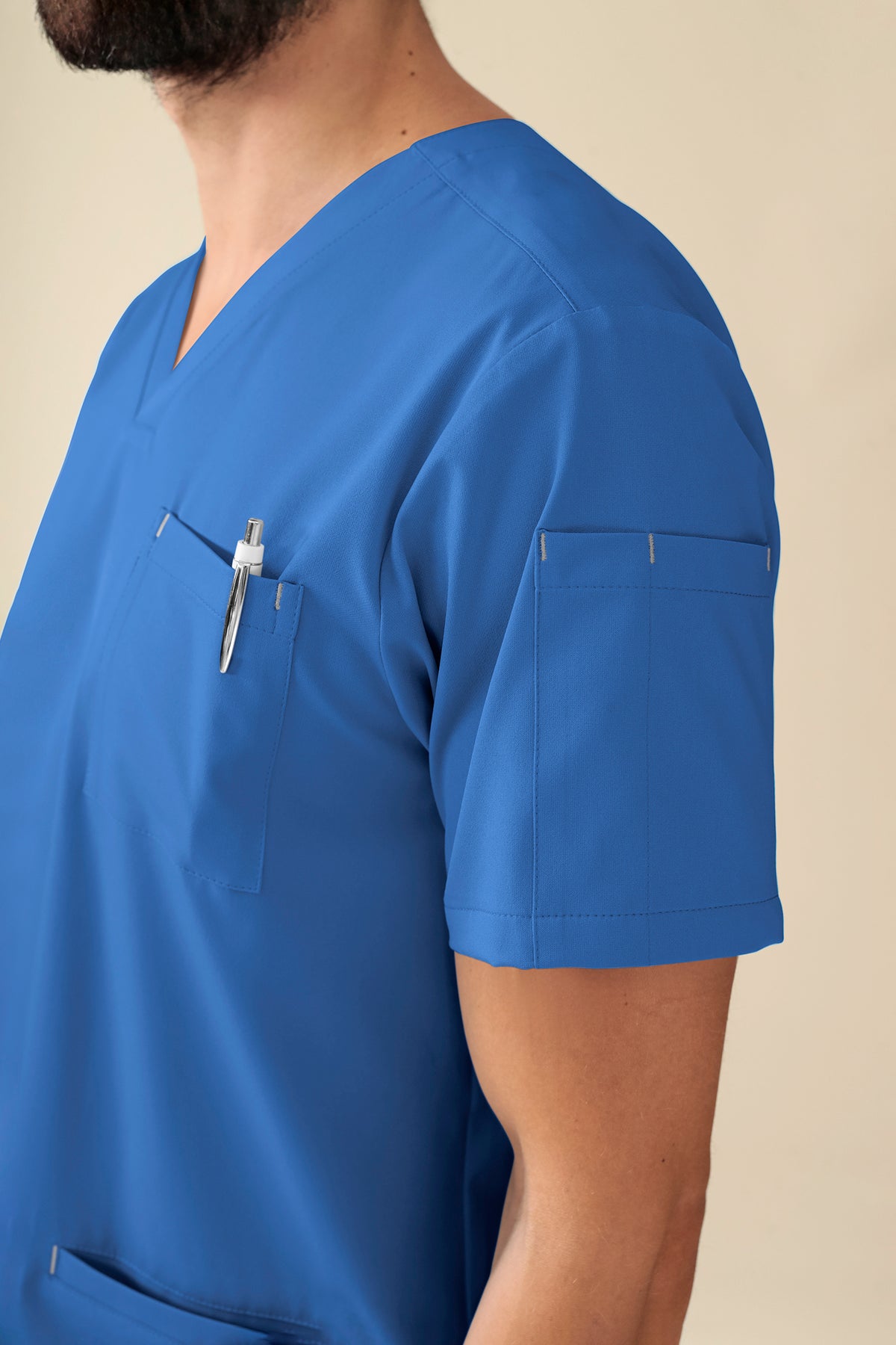 KAERE oversteektuniek heren - V-hals blauw