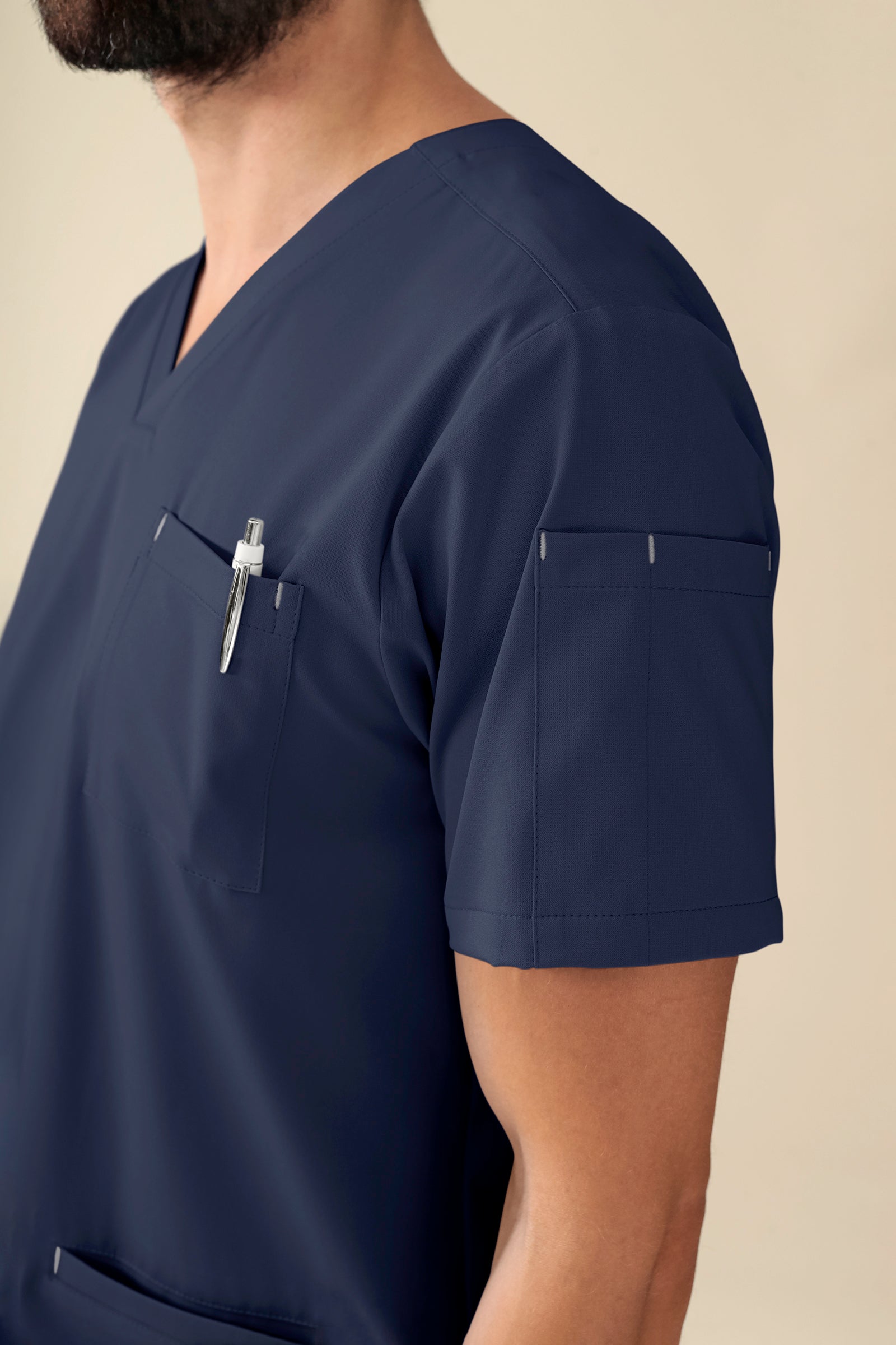KAERE oversteektuniek heren - V-hals navy