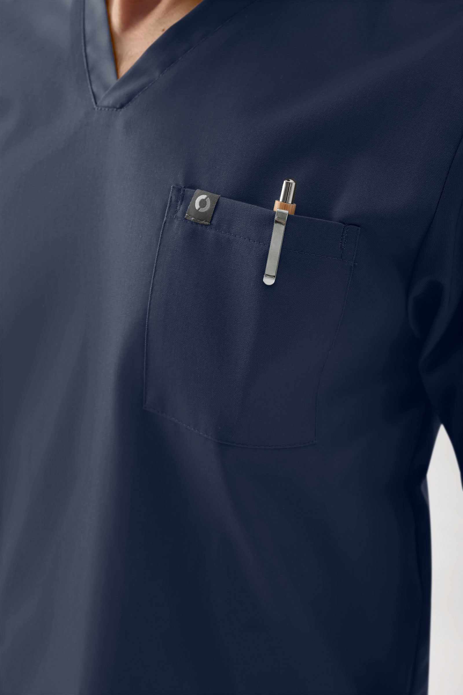 GREEN Stretch oversteektuniek heren - V-hals navy