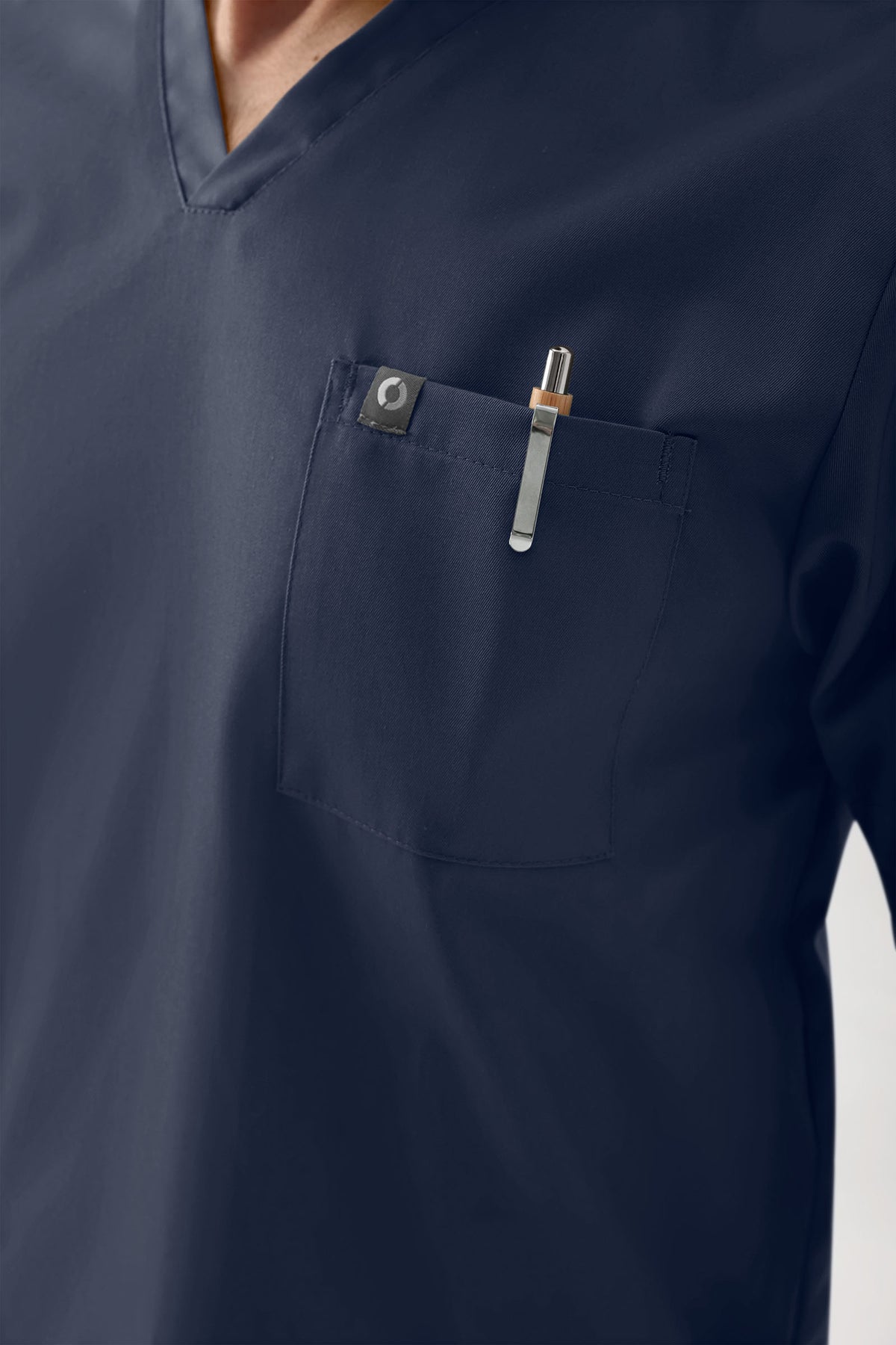 GREEN Stretch oversteektuniek heren - V-hals navy