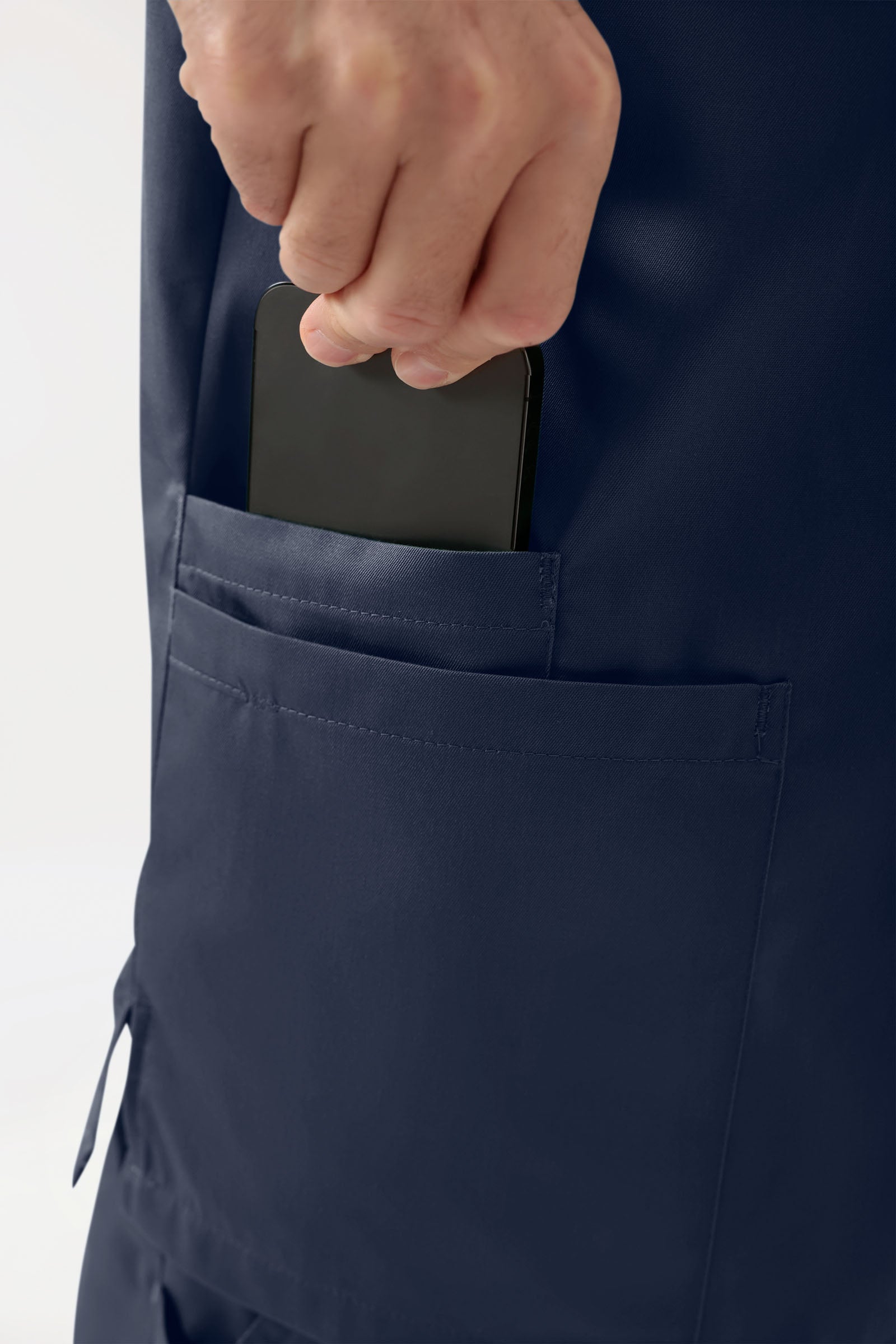 GREEN Stretch oversteektuniek heren - V-hals navy