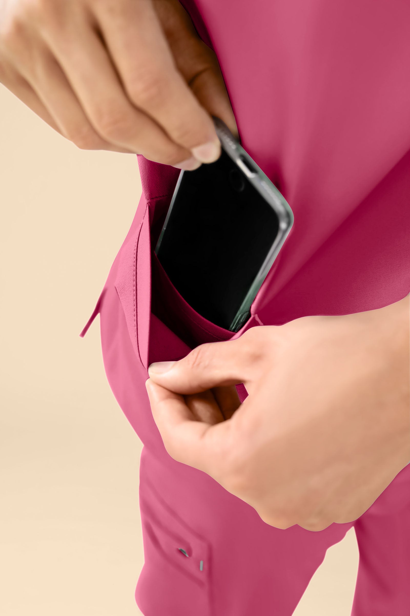 KAERE oversteektuniek heren - V-hals oud rose