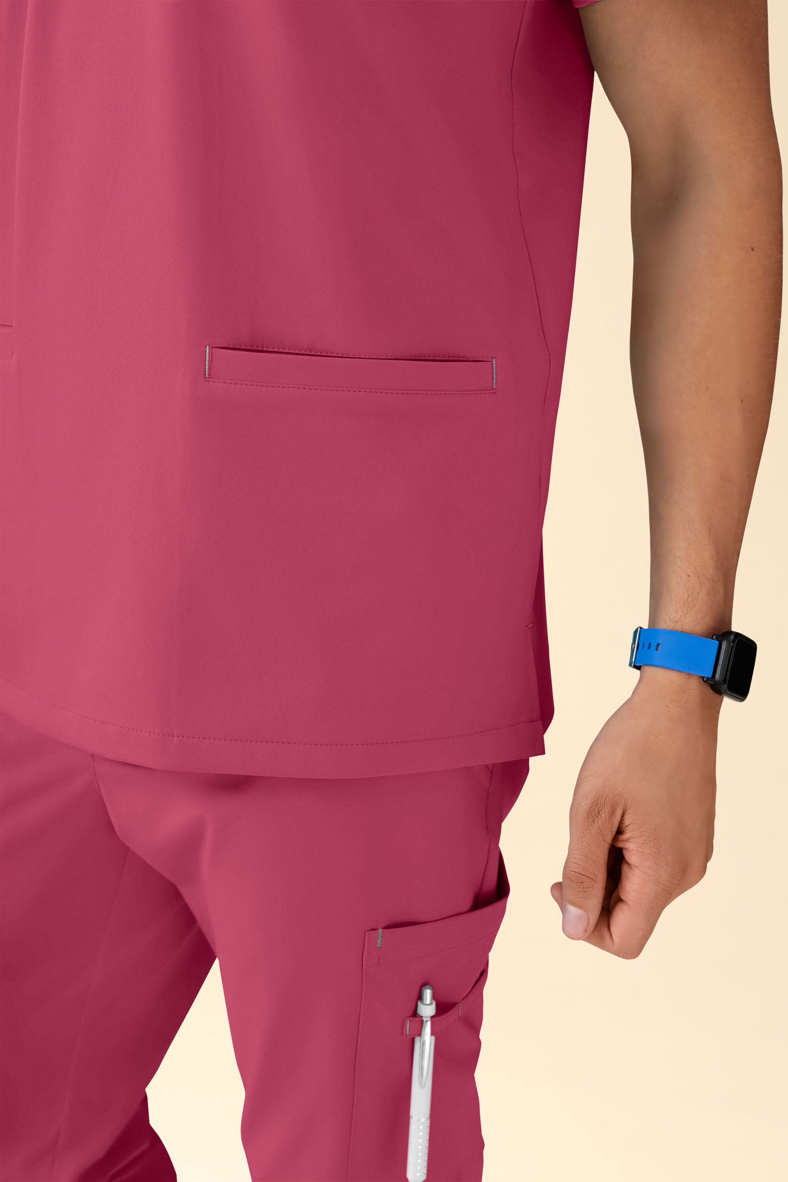 KAERE oversteektuniek heren - V-hals oud rose