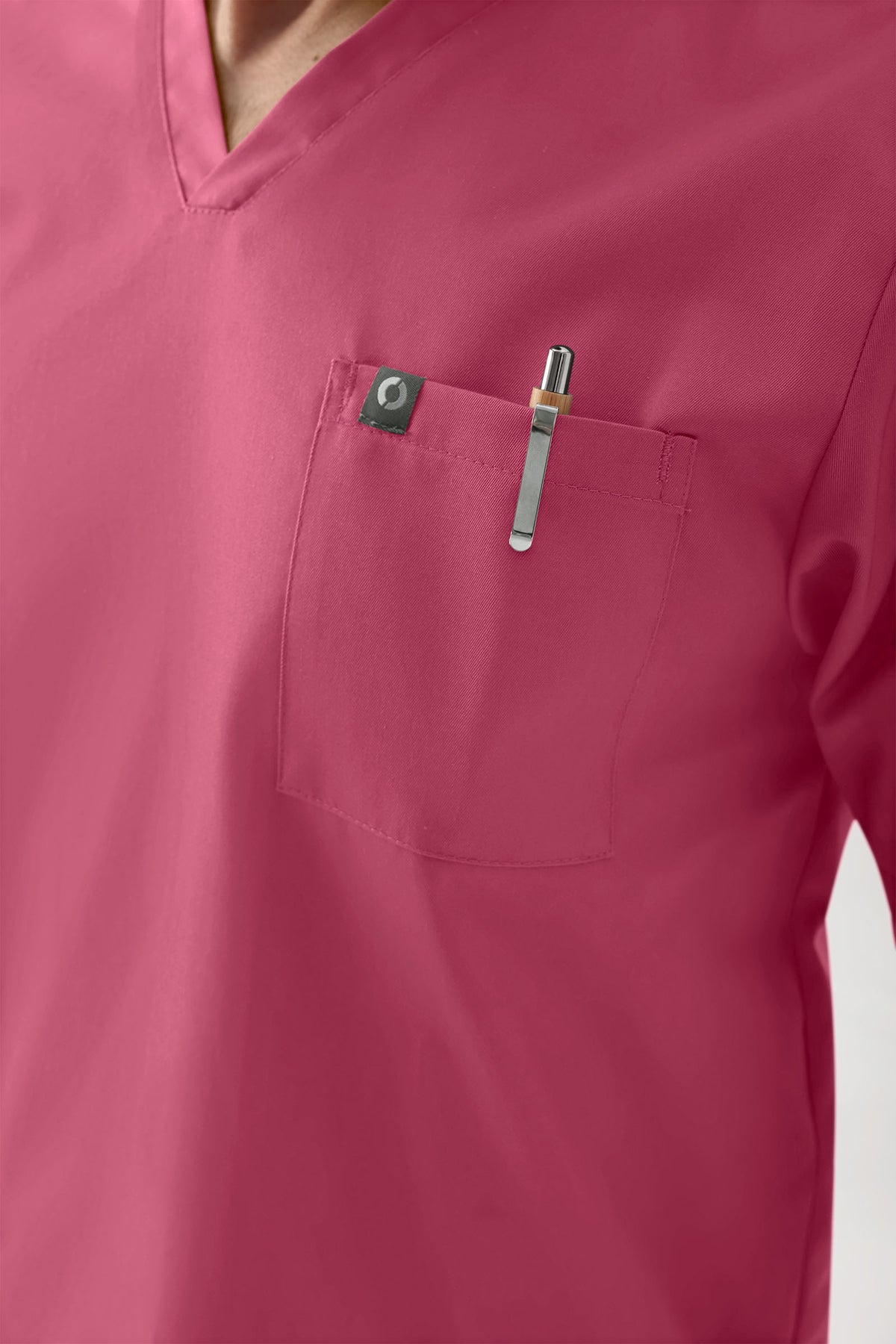 GREEN Stretch oversteektuniek heren - V-hals oud rose