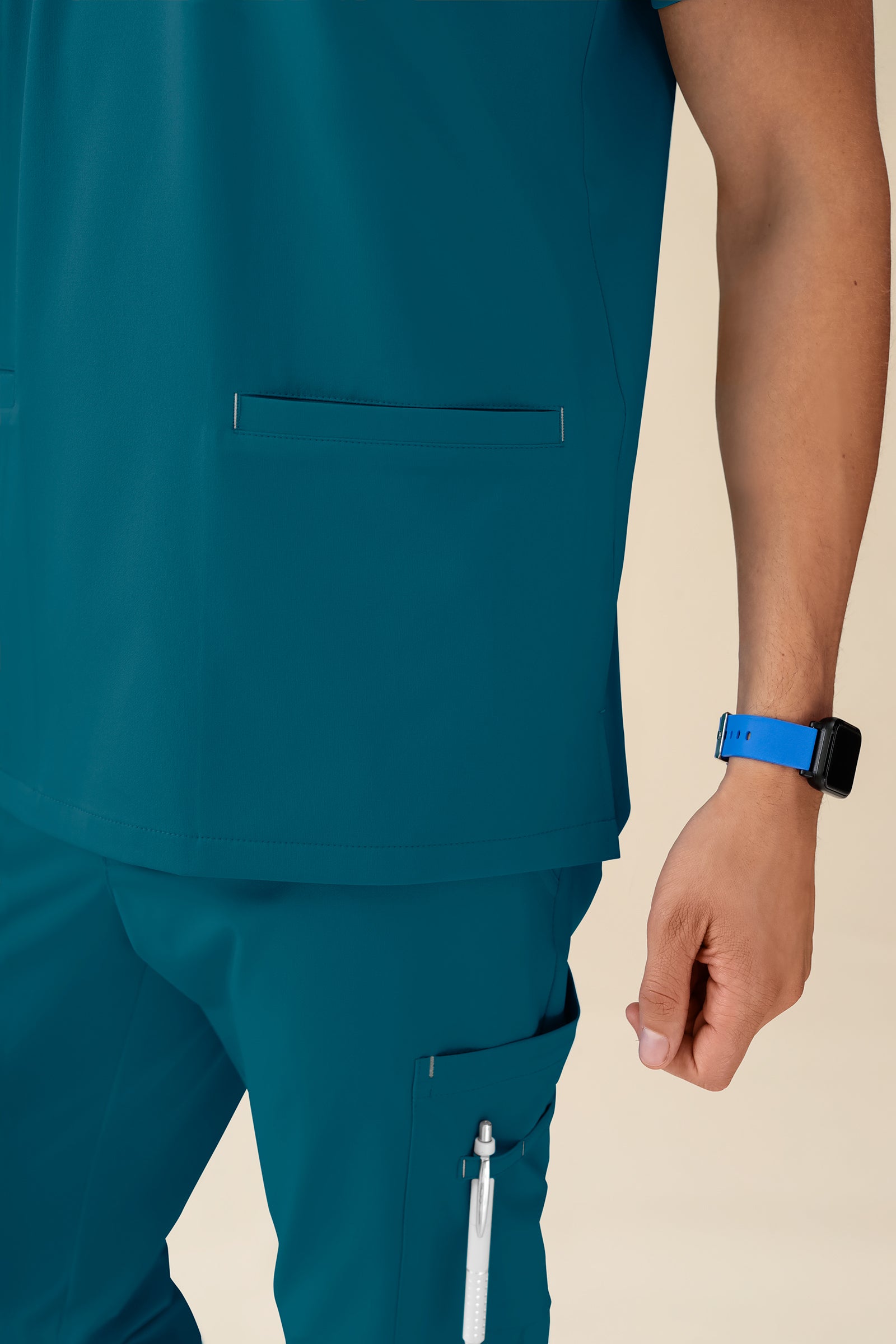 KAERE oversteektuniek heren - V-hals petrol