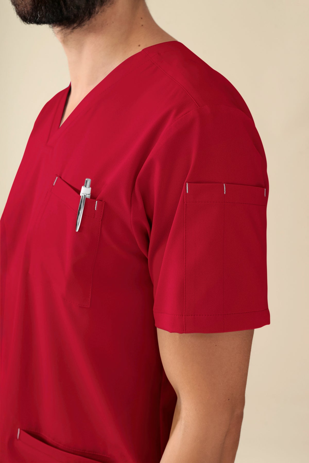 KAERE oversteektuniek heren - V-hals rood