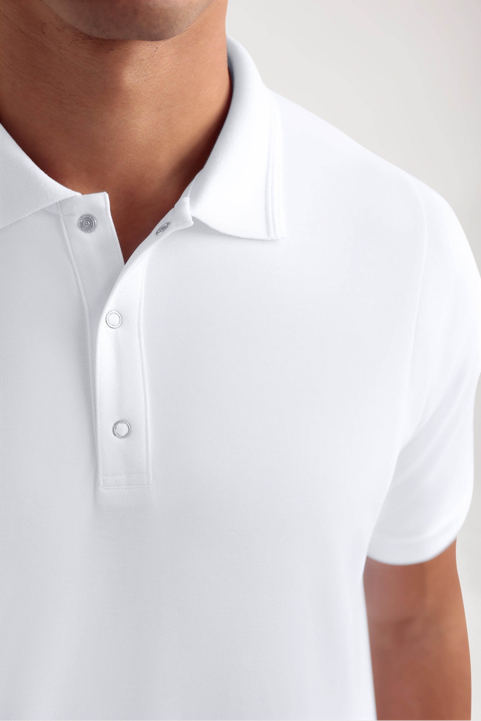 COMFY FLEX Stretch oversteektuniek heren - polokraag wit