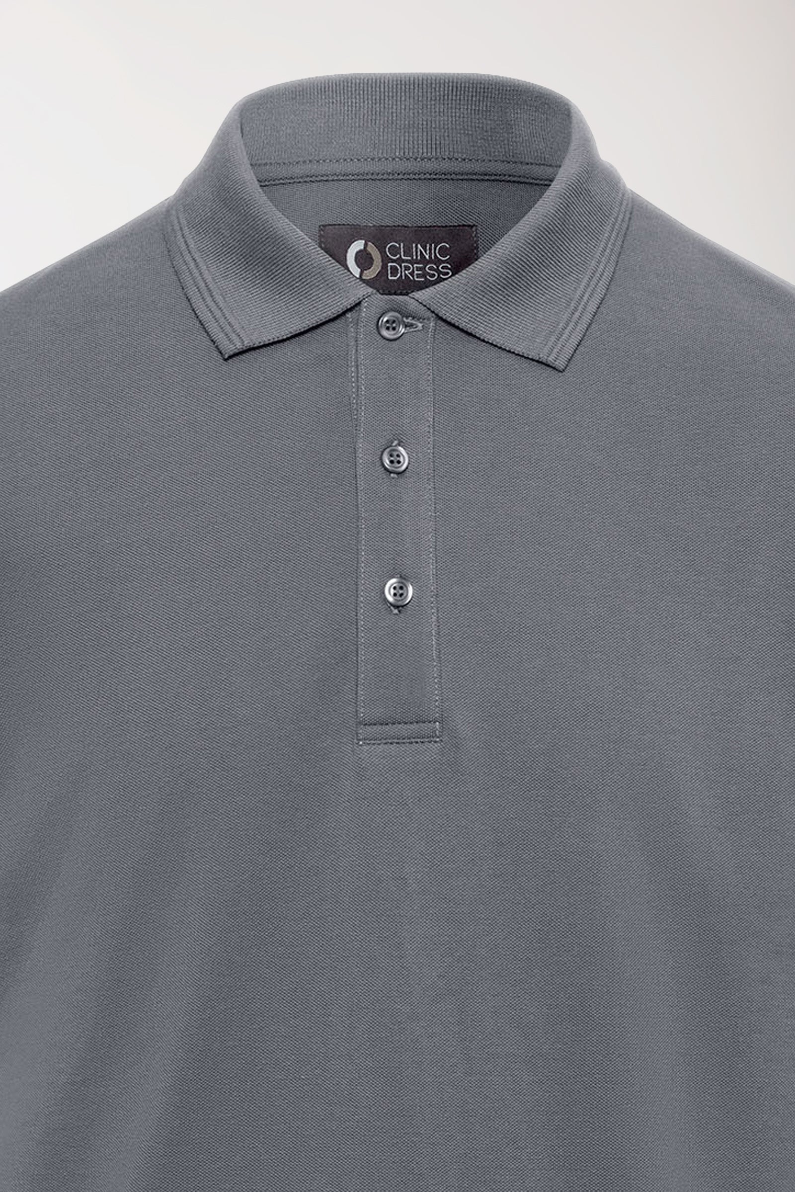 COMFY FLEX stretch shirt heren - polokraag steengrijs