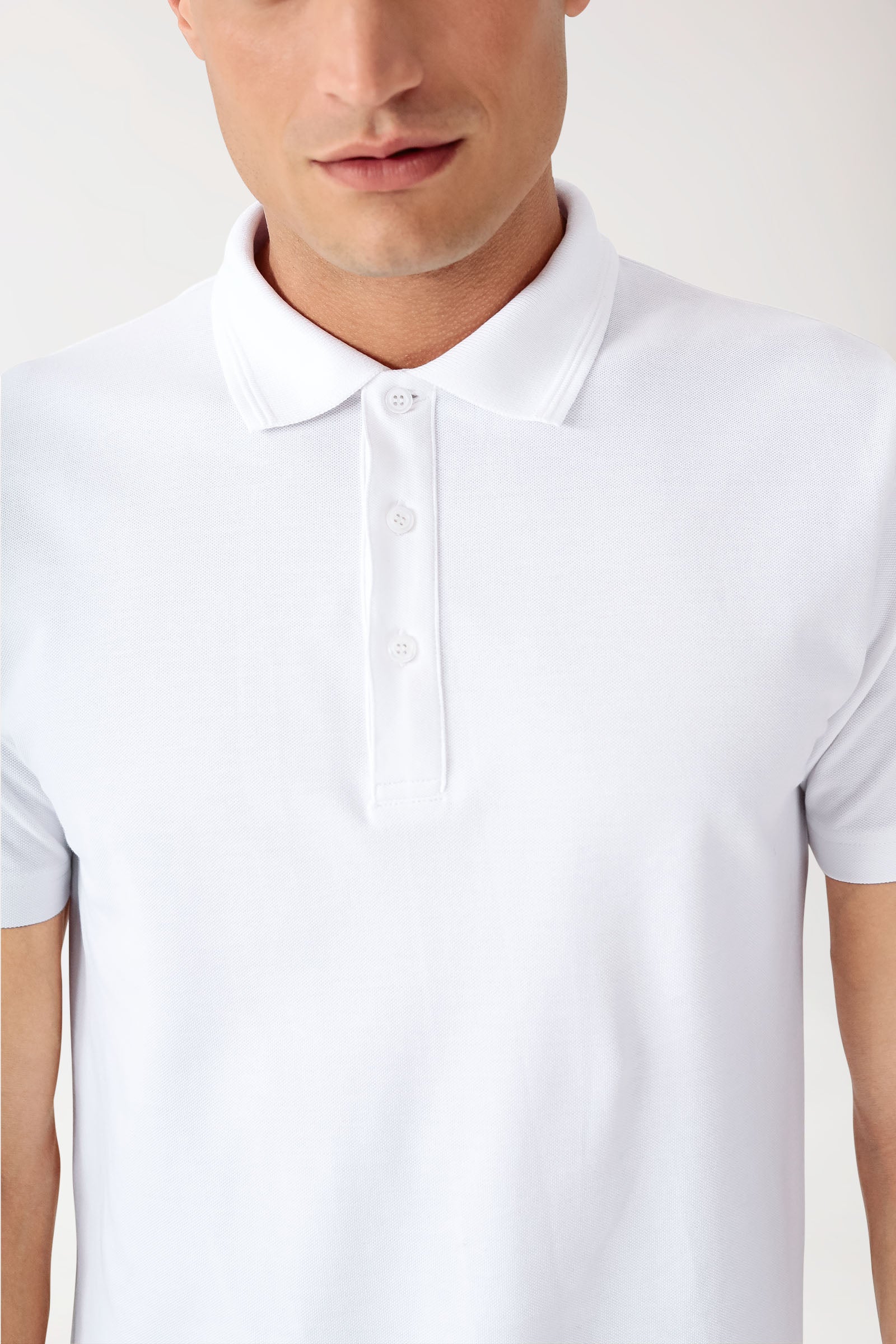 COMFY FLEX stretch shirt heren - polokraag wit