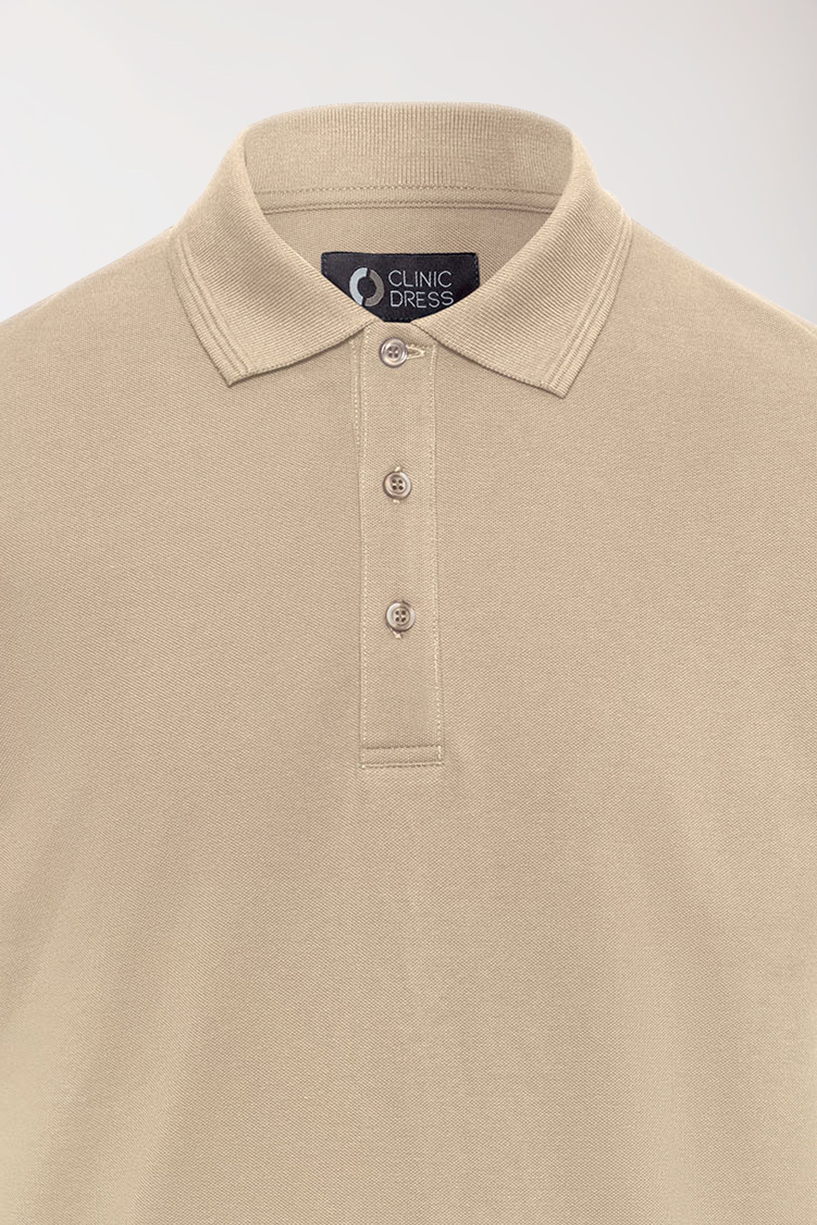 COMFY FLEX stretch shirt heren - polokraag zand
