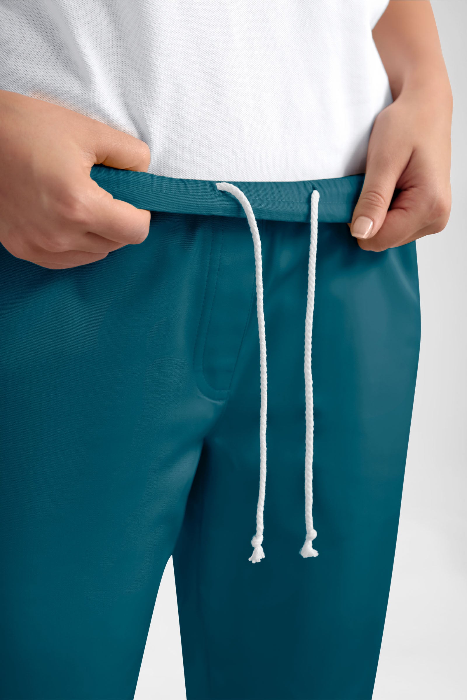 GREEN Stretch broek dames - joggingbroek style petrol